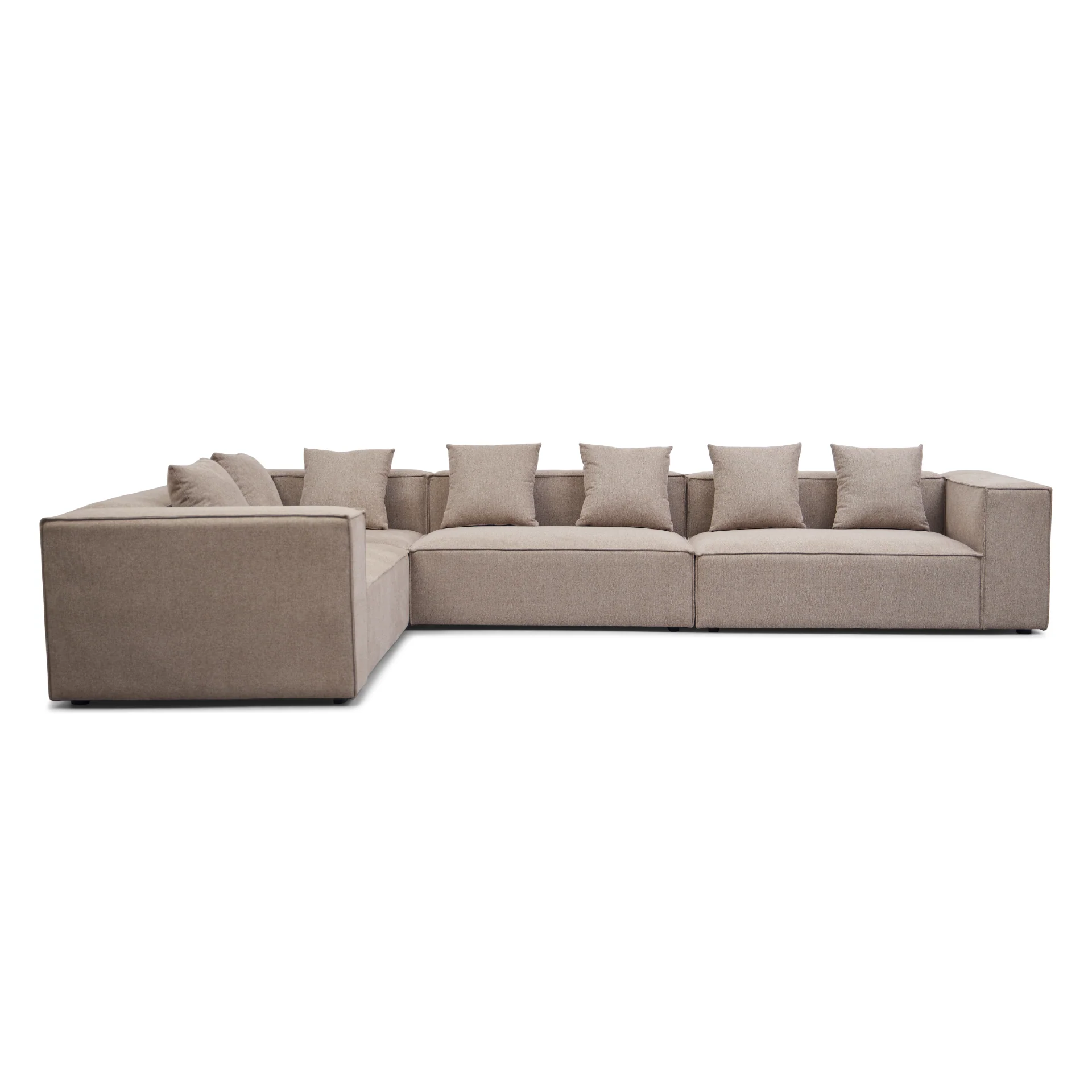 Hailey - Canapé d'angle modul en sable avec 4 modules (Configuration 1) L : 368 x P : 247 x H : 65 cm