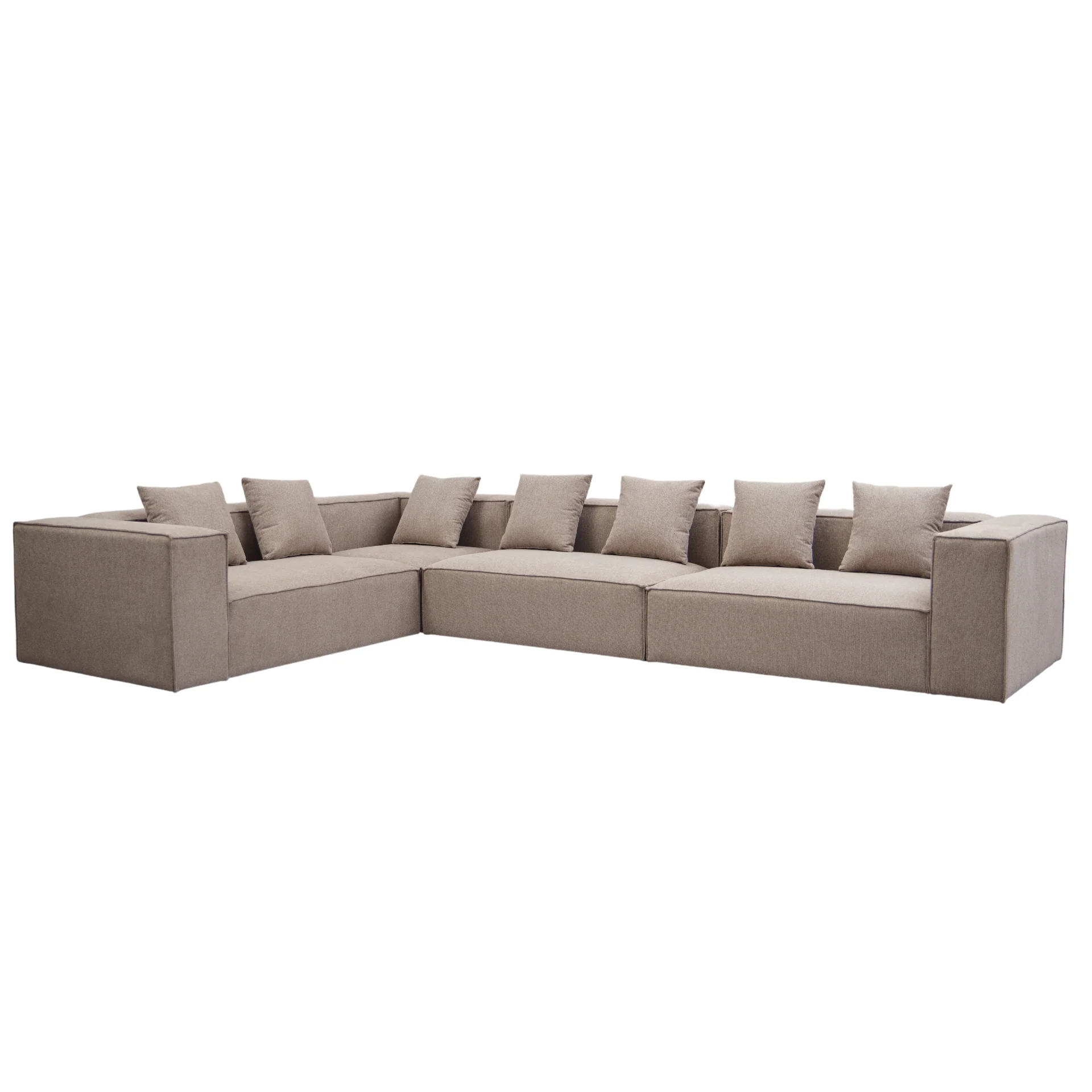 Hailey - Canapé d'angle modul en sable avec 4 modules (Configuration 1) L : 368 x P : 247 x H : 65 cm - Image 5