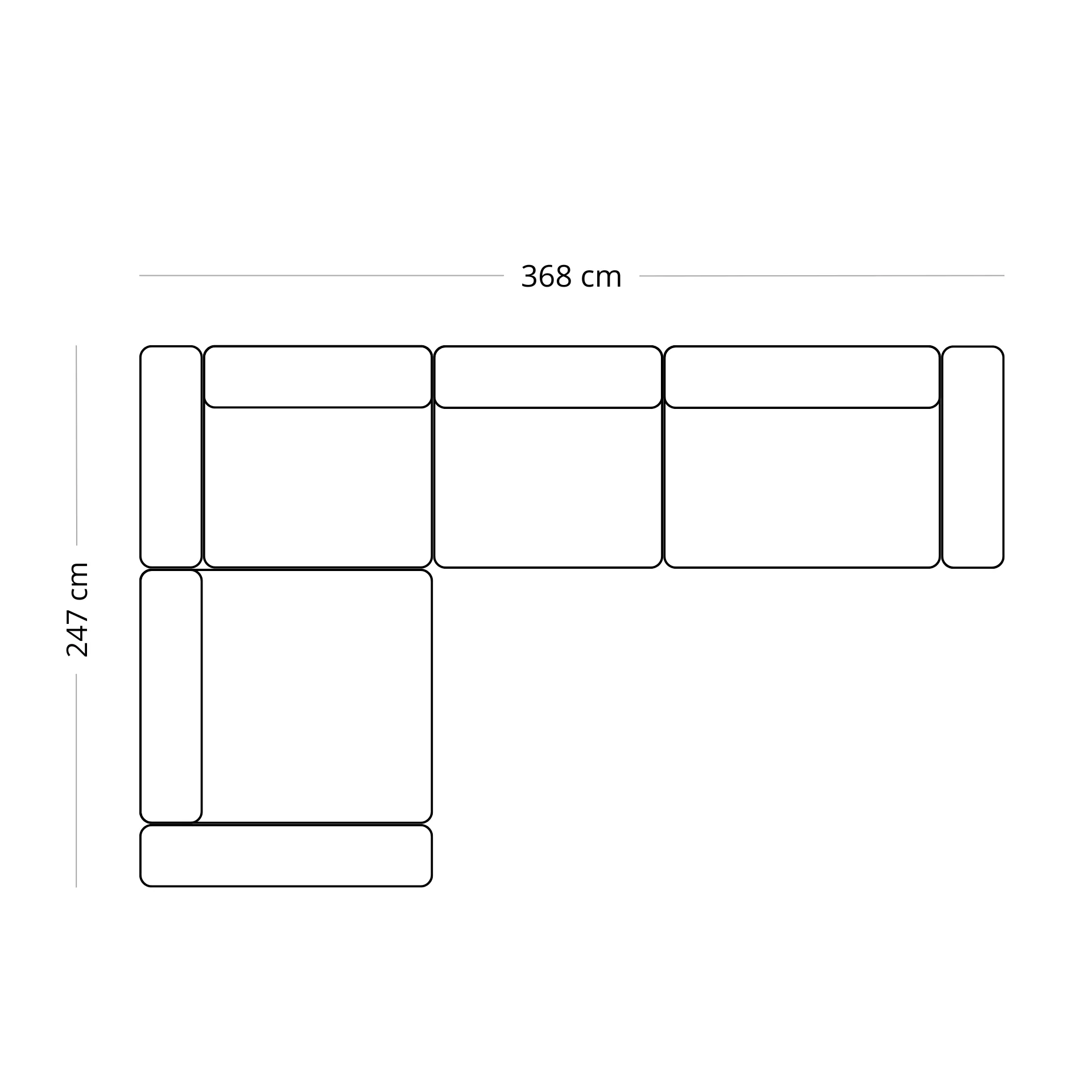 Hailey - Canapé d'angle modul en sable avec 4 modules (Configuration 1) L : 368 x P : 247 x H : 65 cm - Image 6