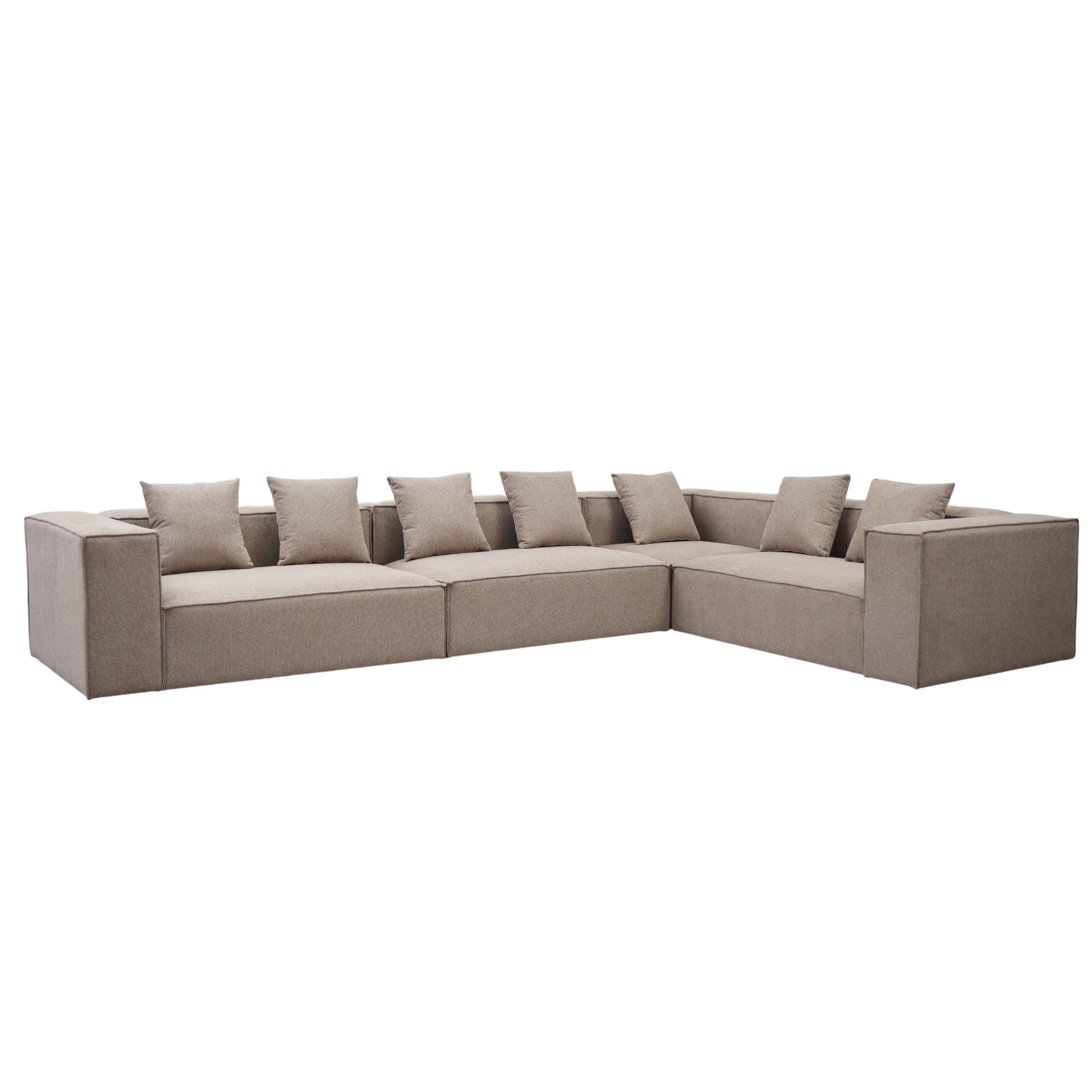 Hailey - Canapé d'angle modul en sable avec 4 modules (Configuration 2) L : 368 x P : 247 x H : 65 cm - Image 5