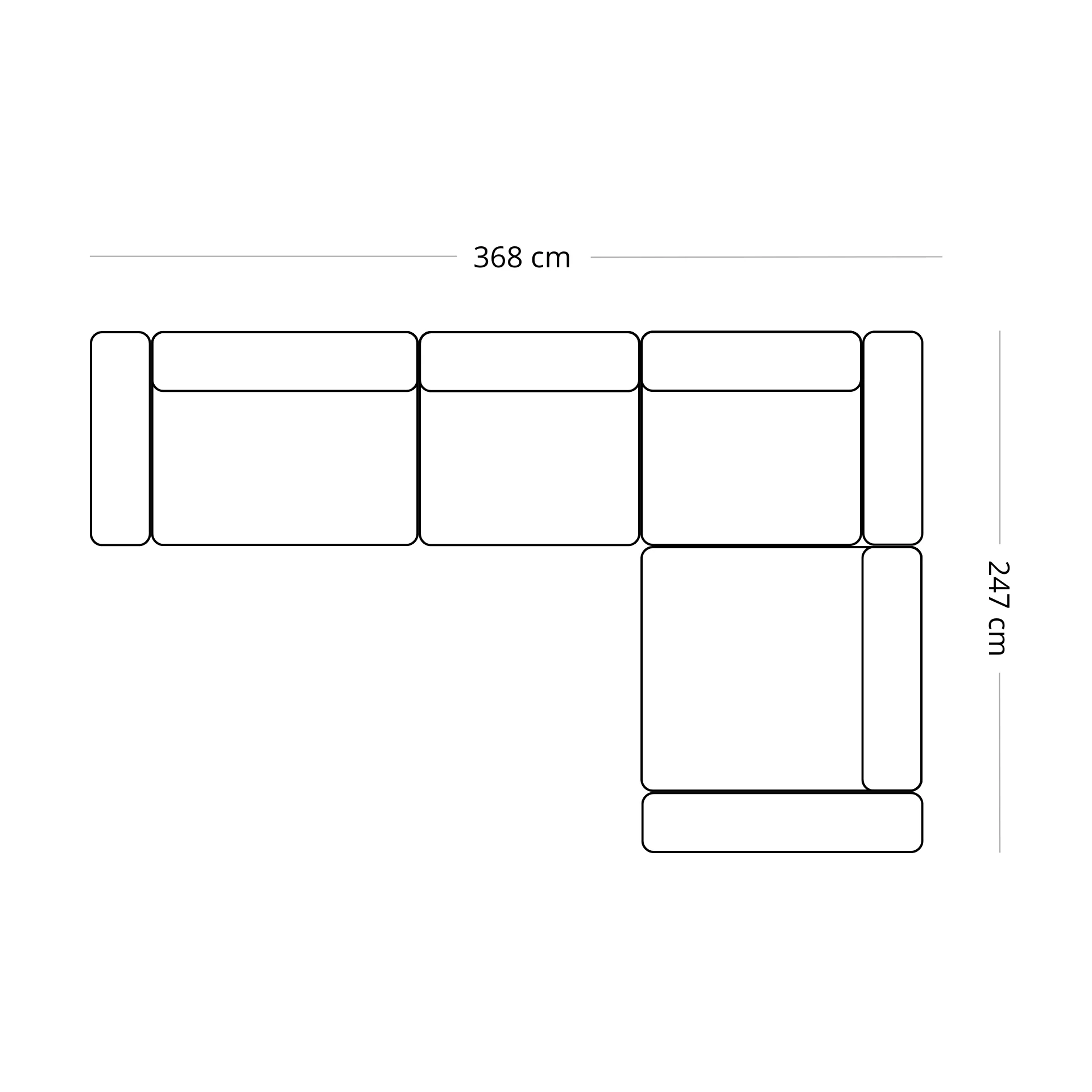 Hailey - Canapé d'angle modulaire beige avec 4 modules (Configuration 2) L: 368 x P: 247 x H: 65 cm - Image 5