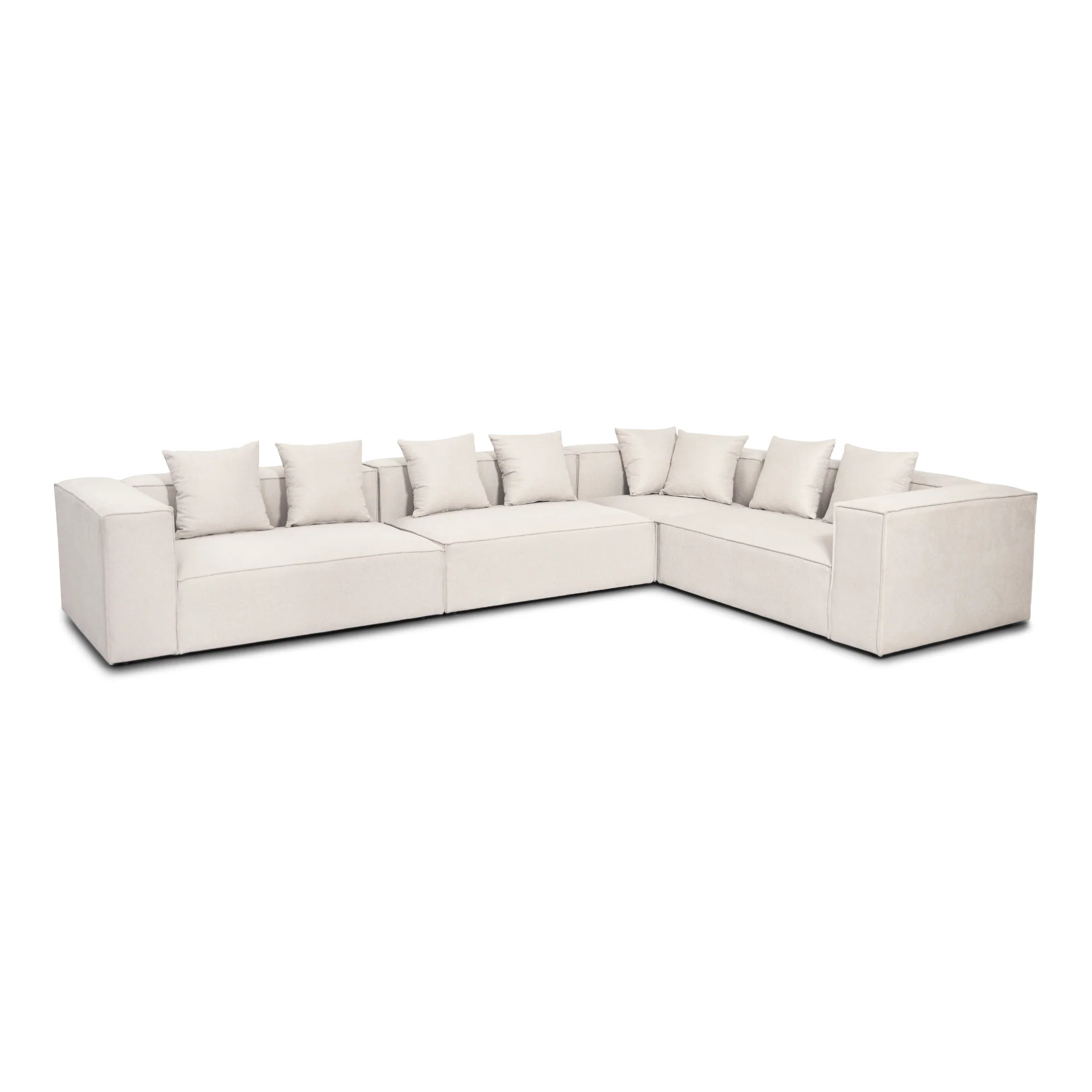 Hailey - Canapé d'angle modulaire beige avec 4 modules (Configuration 2) L: 368 x P: 247 x H: 65 cm - Image 6
