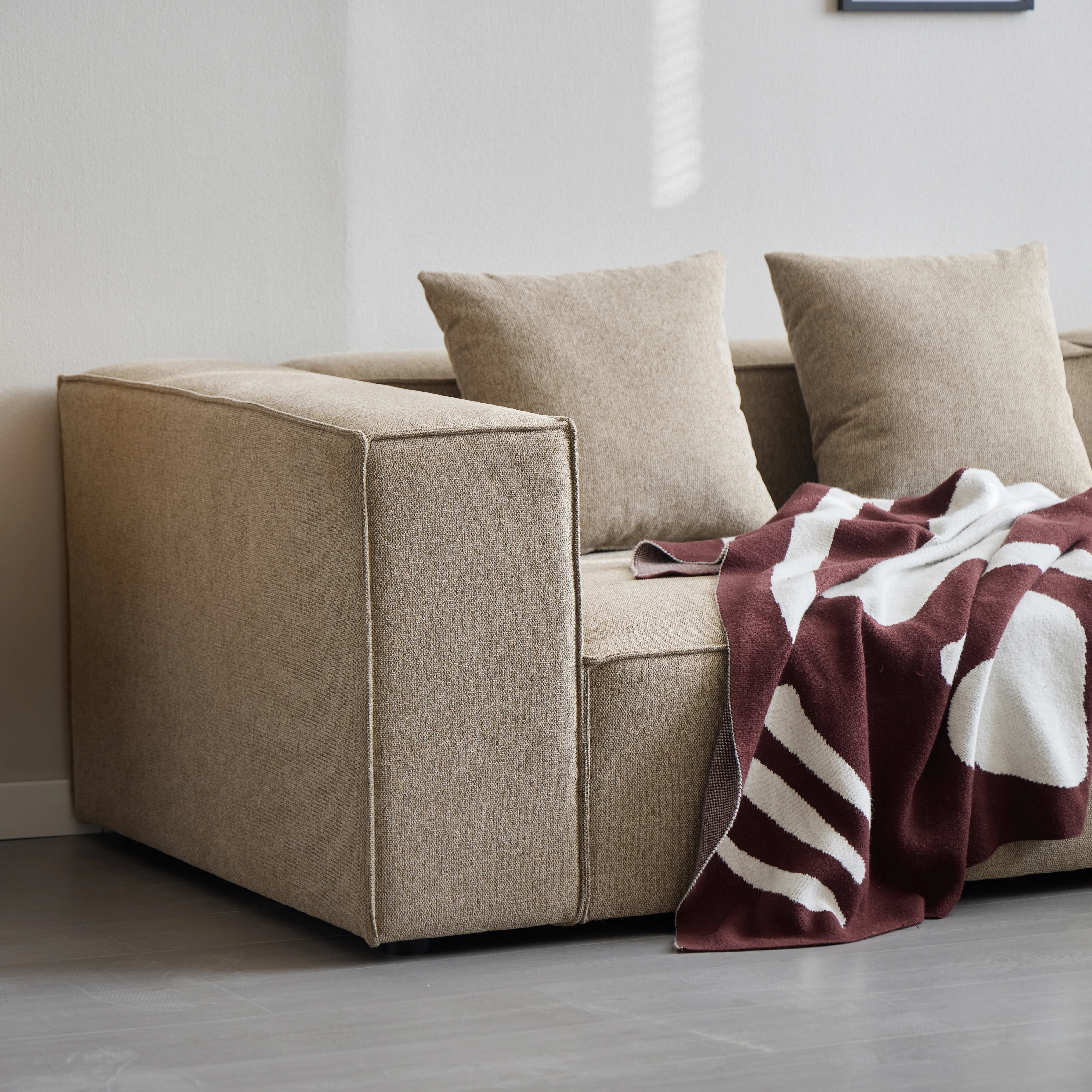 Hailey - Canapé modul chaiselong droit en sable avec 2 modules L : 294 x P : 148 x H : 65 cm - Image 4