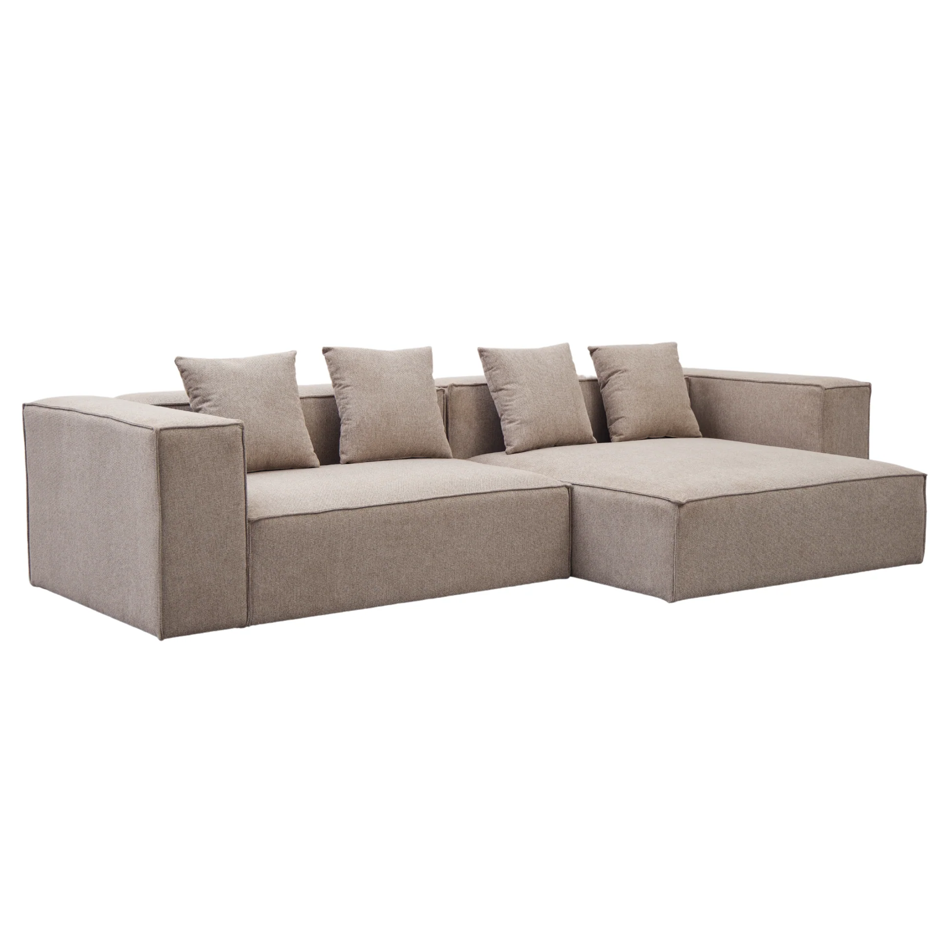 Hailey - Canapé modul chaiselong droit en sable avec 2 modules L : 294 x P : 148 x H : 65 cm - Image 5