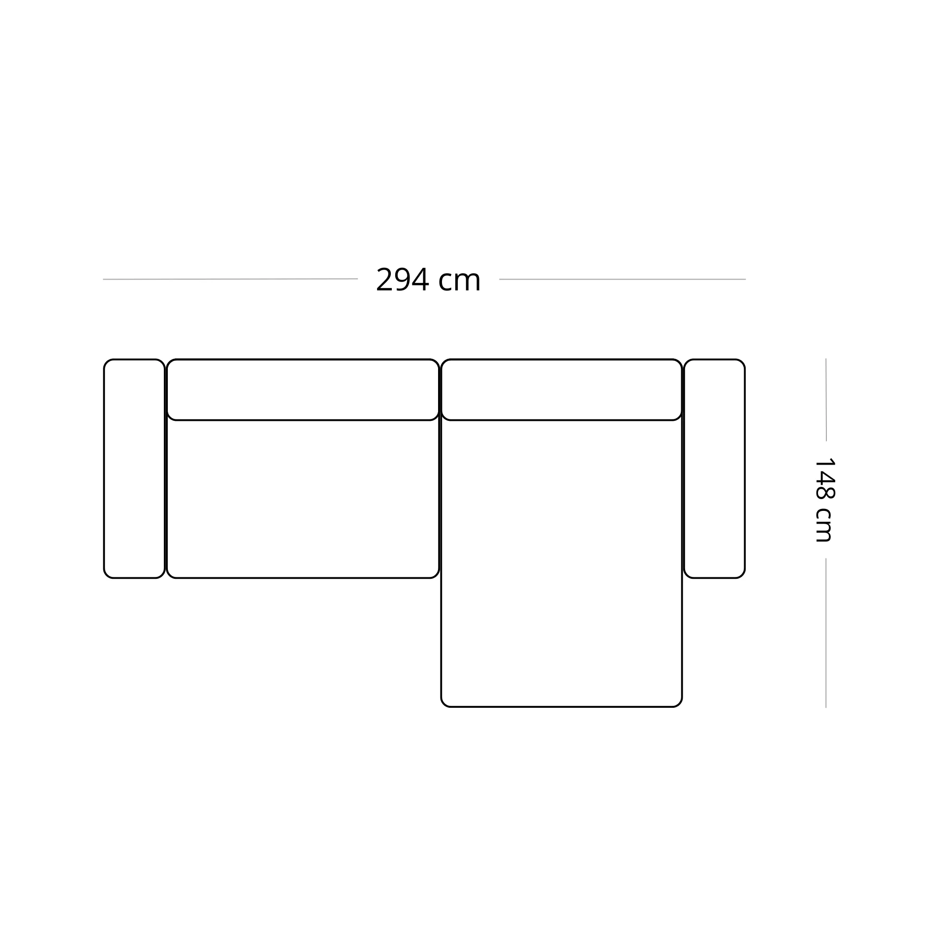 Hailey - Canapé modul chaiselong droit en sable avec 2 modules L : 294 x P : 148 x H : 65 cm - Image 6