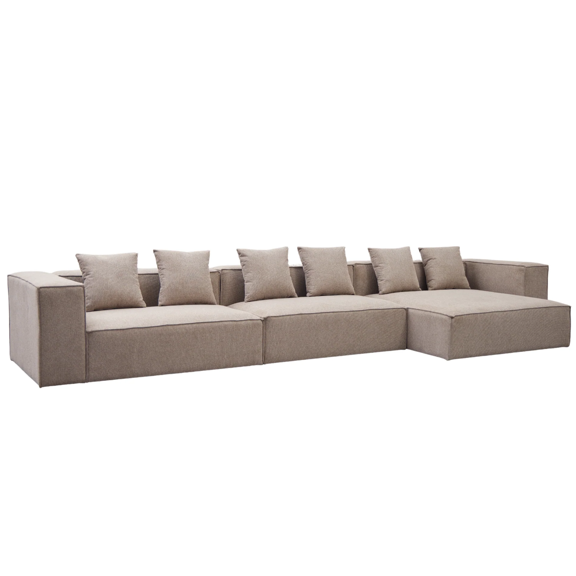 Hailey - Canapé modul chaiselong droit en sable avec 3 modules L : 415 x P : 148 x H : 65 cm - Image 5
