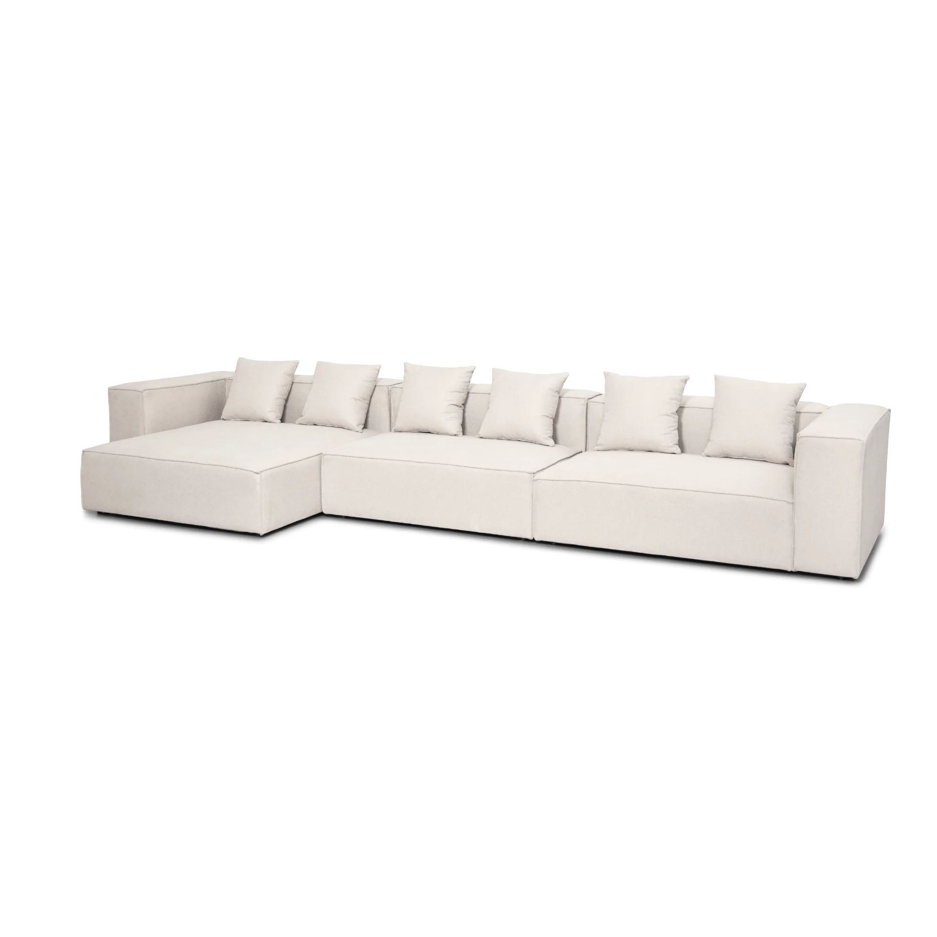Hailey - Canapé modulaire à méridienne gauche beige avec 3 modules L: 415 x P: 148 x H: 65 cm - Image 7
