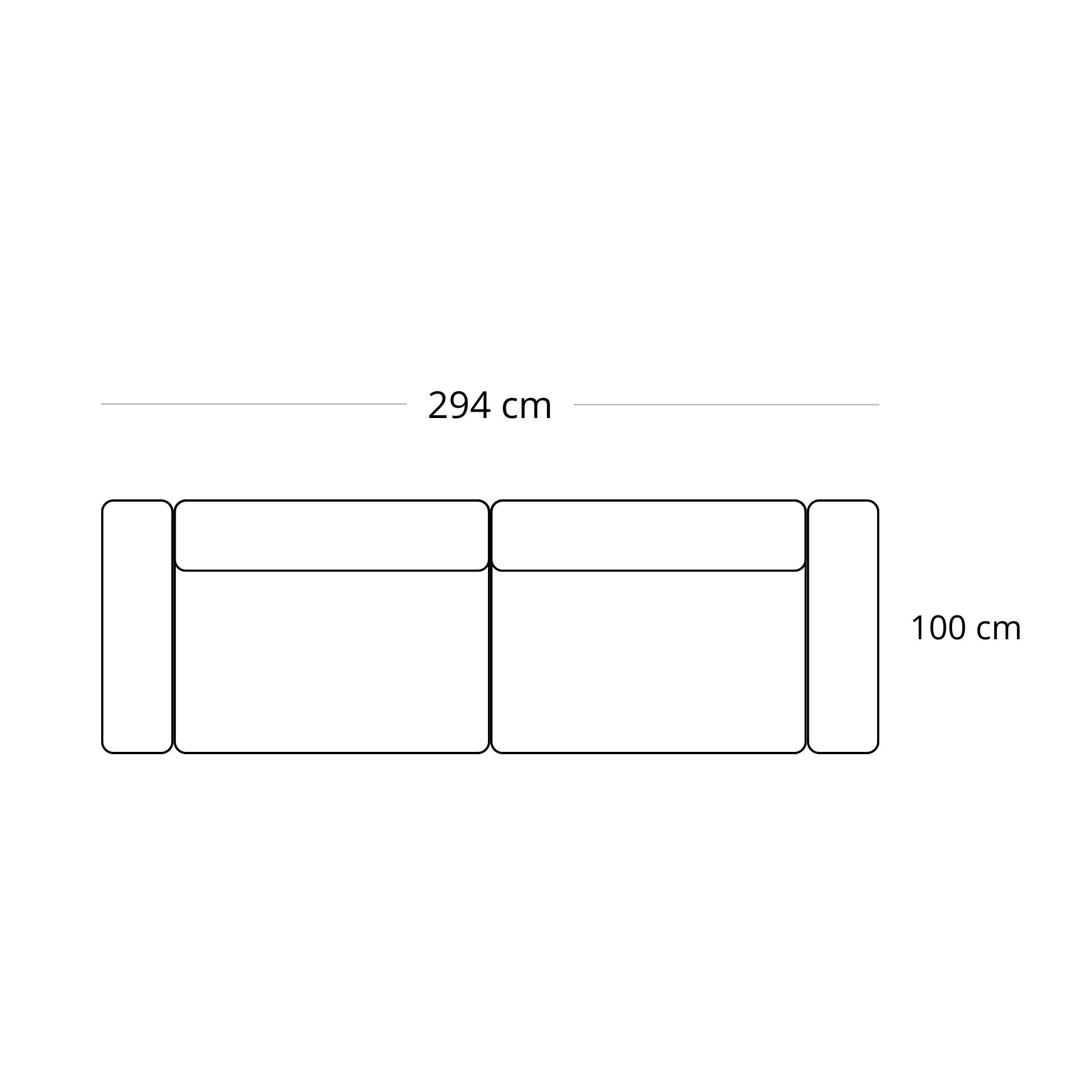 Hailey - Canapé modulaire beige avec 2 modules L: 294 x P: 100 x H: 65 cm - Image 6