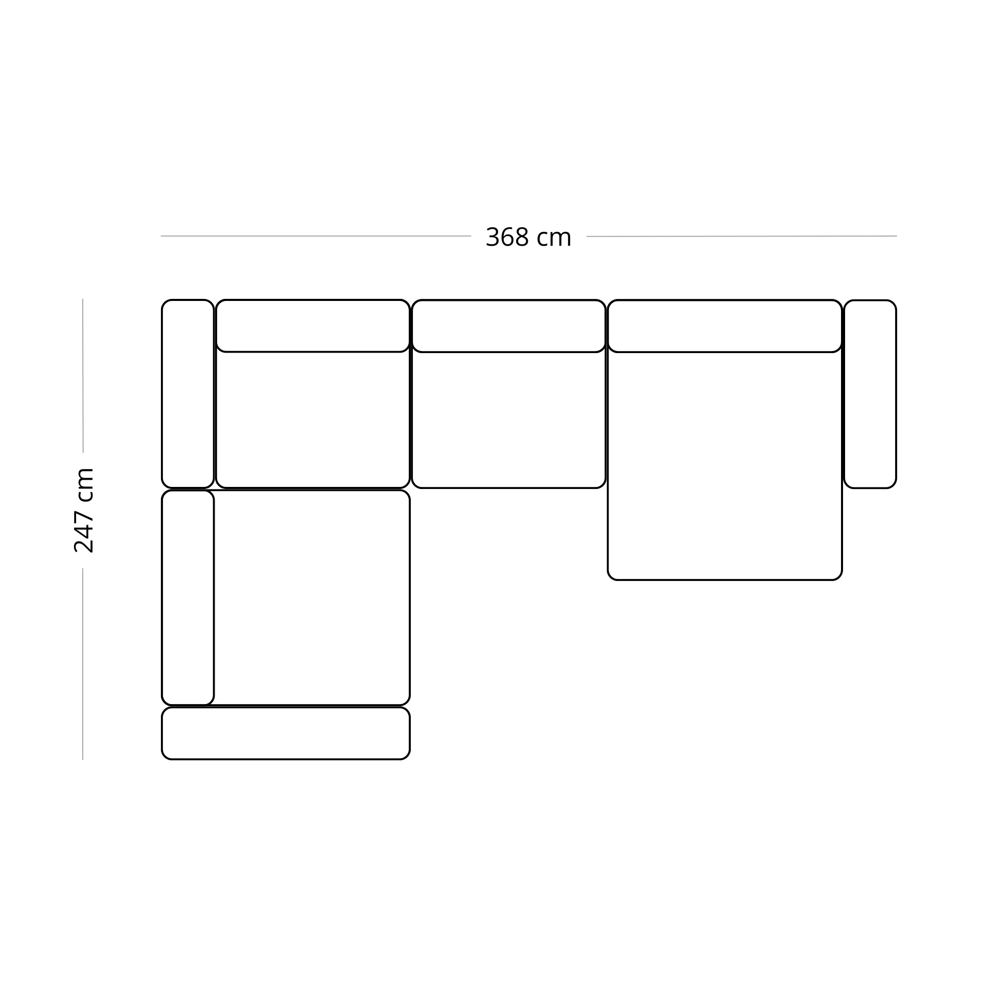 Hailey - Canapé modulaire en U beige avec 4 modules - Méridienne droite L: 368 x P: 247 x H: 65 cm - Image 6