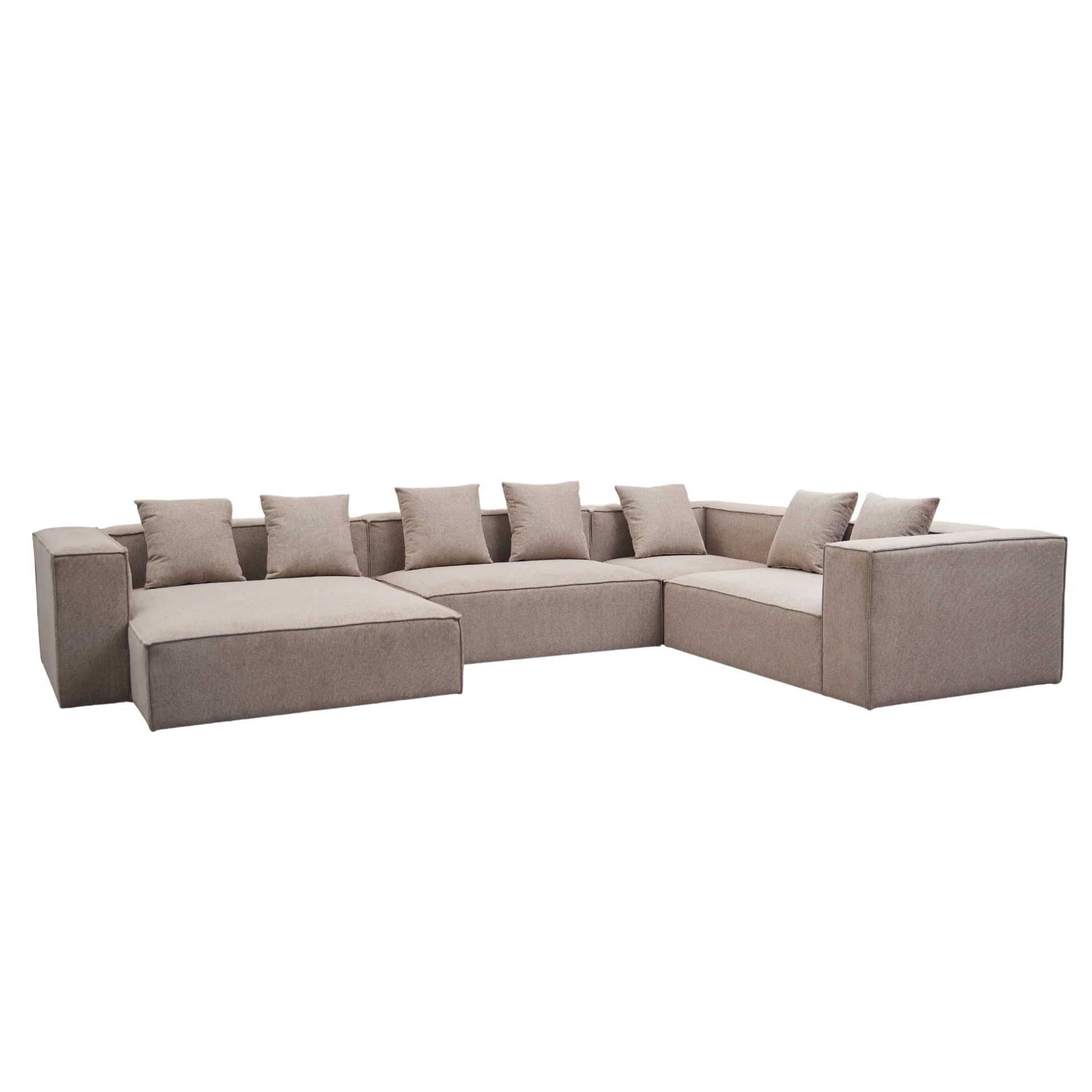 Hailey - Canapé U modul en sable avec 4 modules - Chaiselong gauche L : 368 x P : 247 x H : 65 cm - Image 5