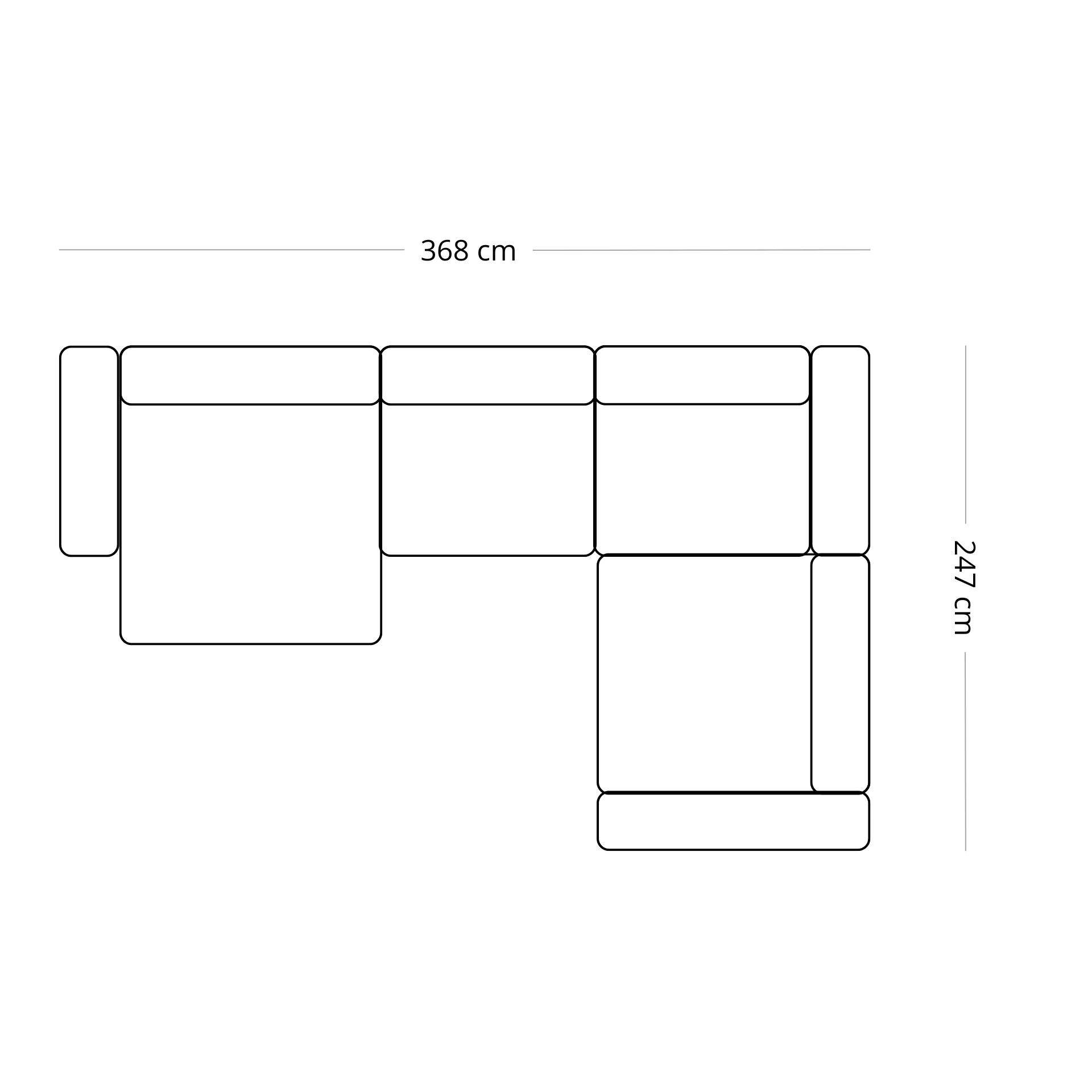 Hailey - Canapé U modul en sable avec 4 modules - Chaiselong gauche L : 368 x P : 247 x H : 65 cm - Image 6