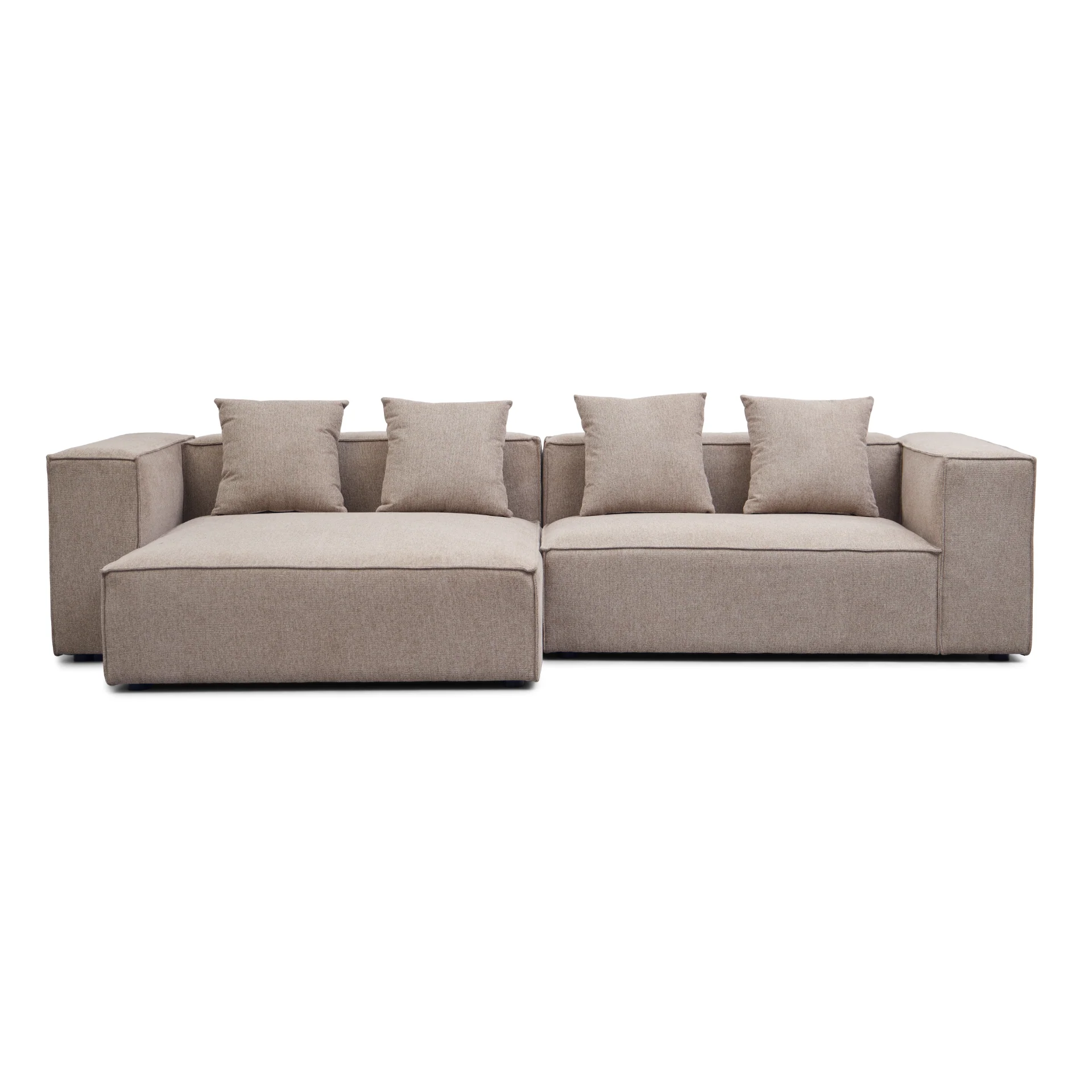 Hailey - Chaiselong modul canapé gauche en sable avec 2 modules L : 294 x P : 148 x H : 65 cm
