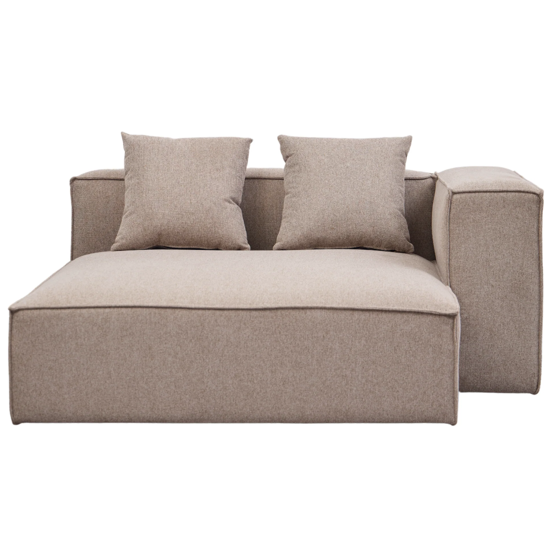 Hailey module chaiselong droit en sable L : 147 x P : 148 x H : 65 cm