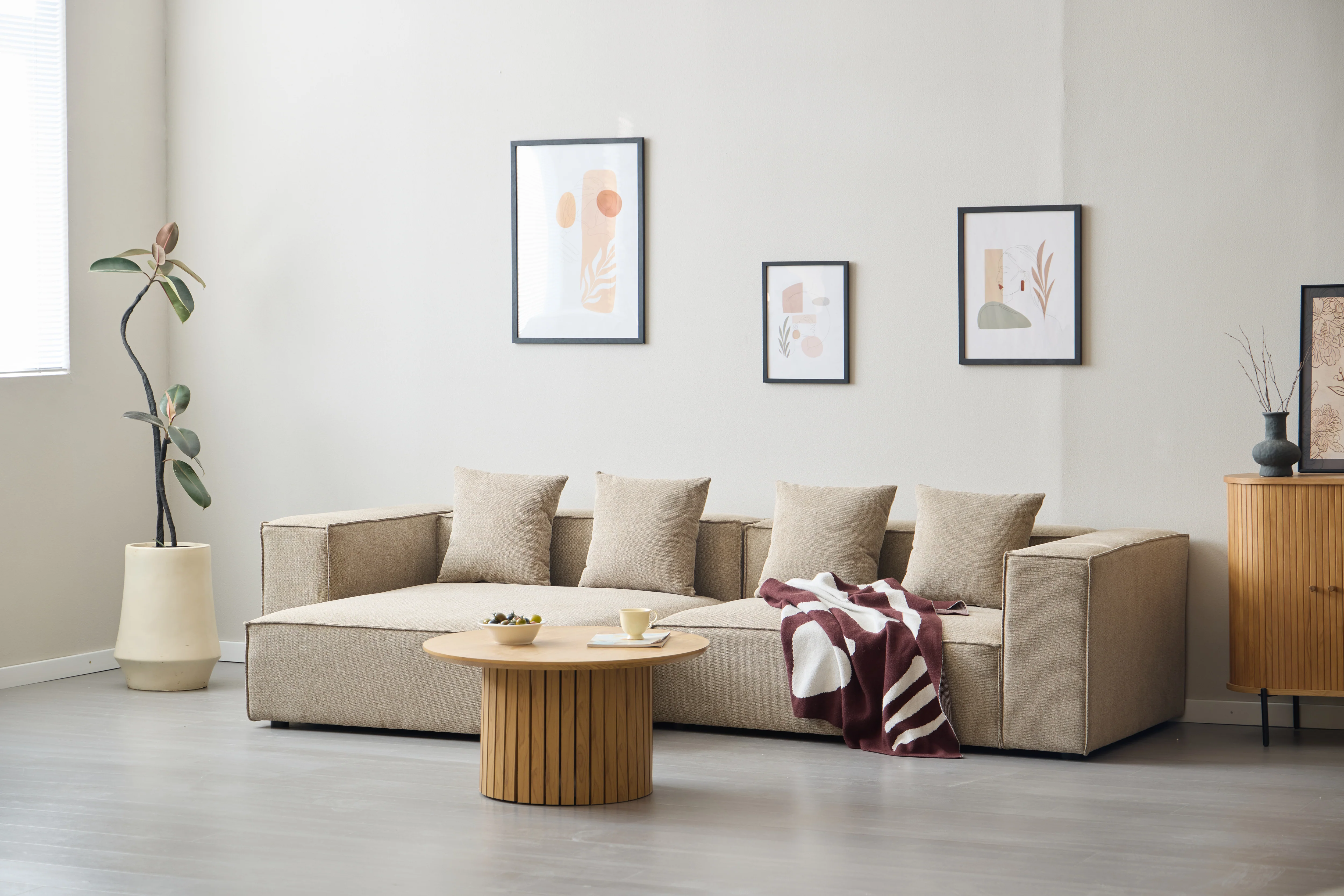 Hailey module d'angle en sable L : 100 x P : 100 x H : 65 cm - Image 3