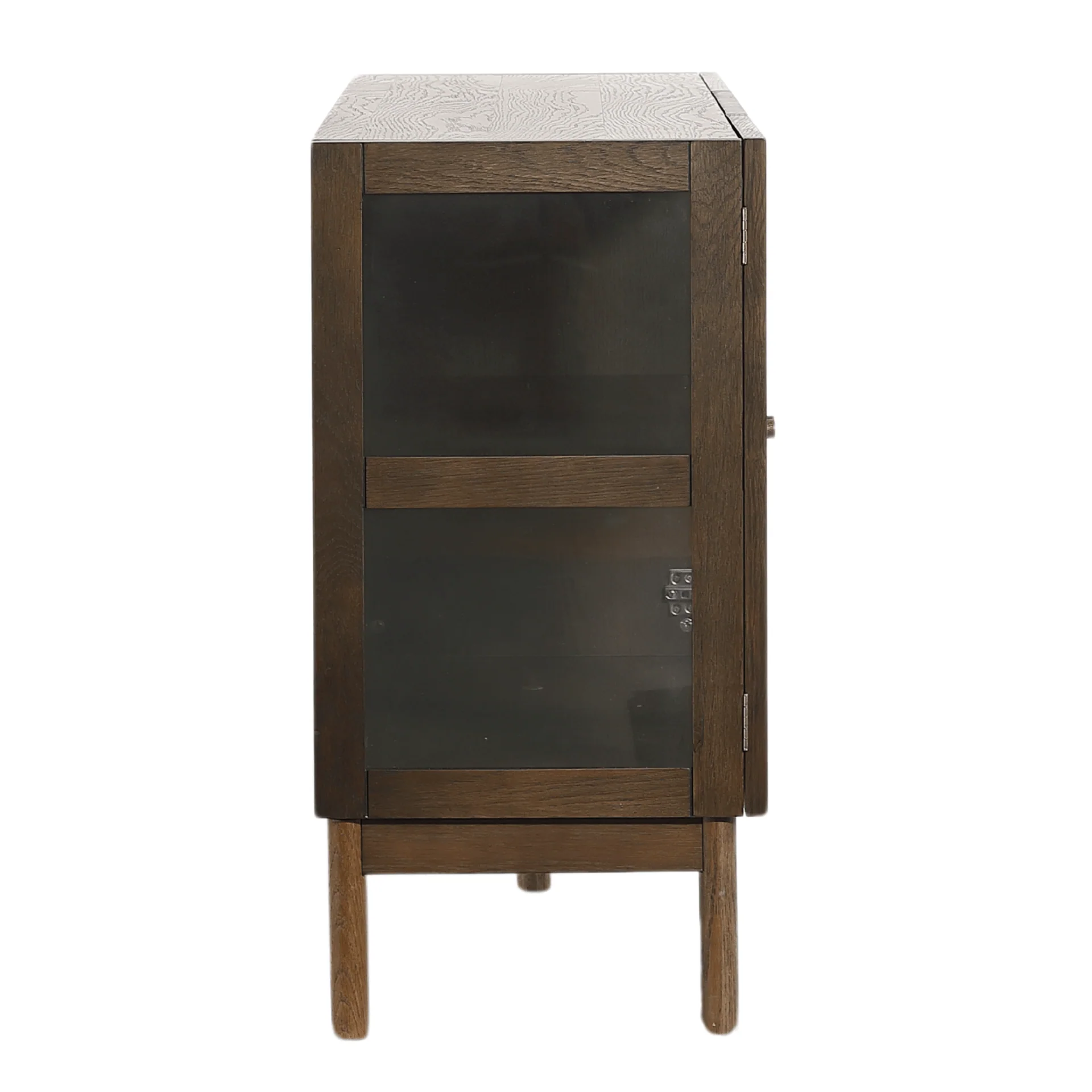 Havana  Buffet/armoire en verre en chêne fumé avec 3 portes - 80x40x140 cm - Image 4