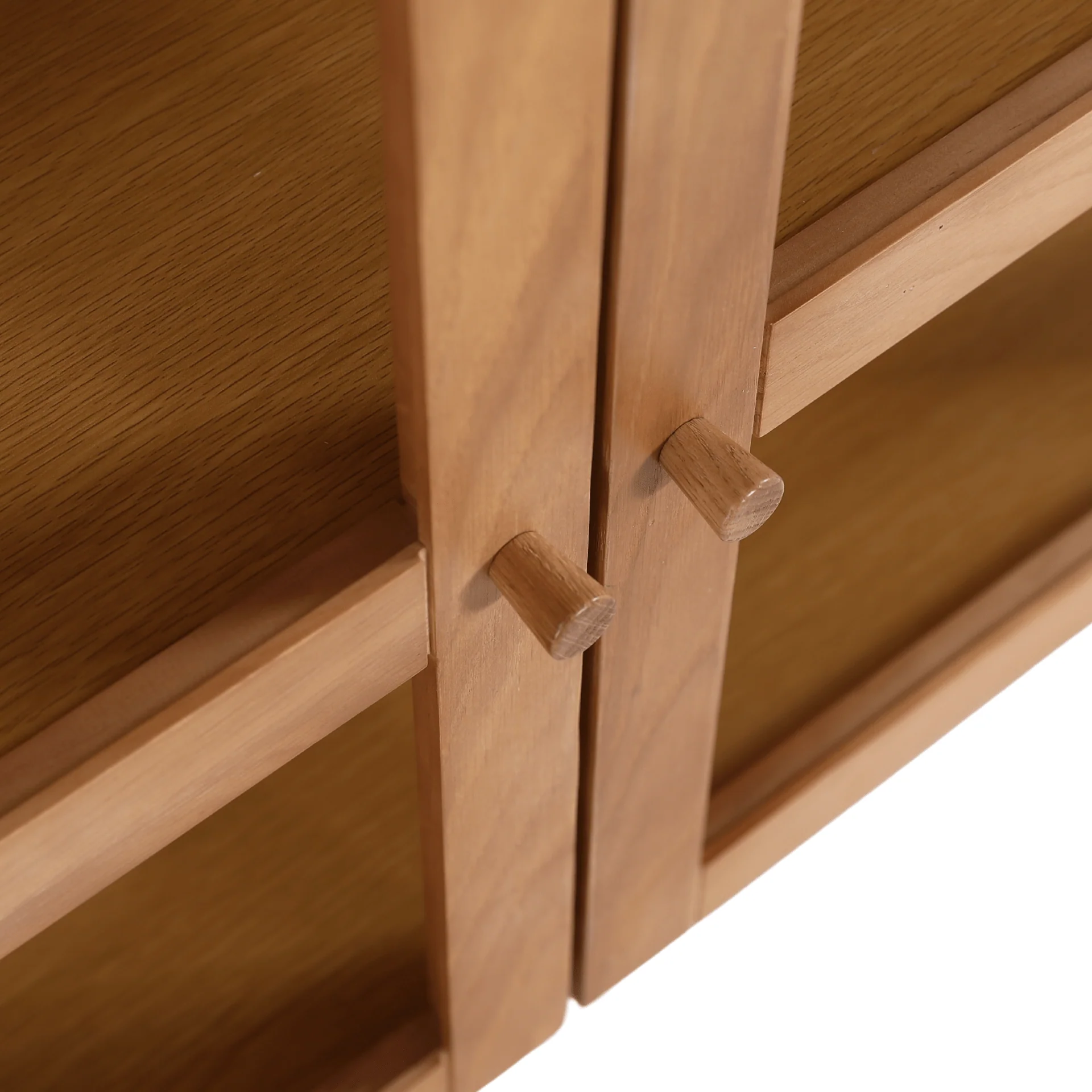 Havana Buffet/armoire en verre en chêne avec 3 portes - 80x40x140 cm - Image 4