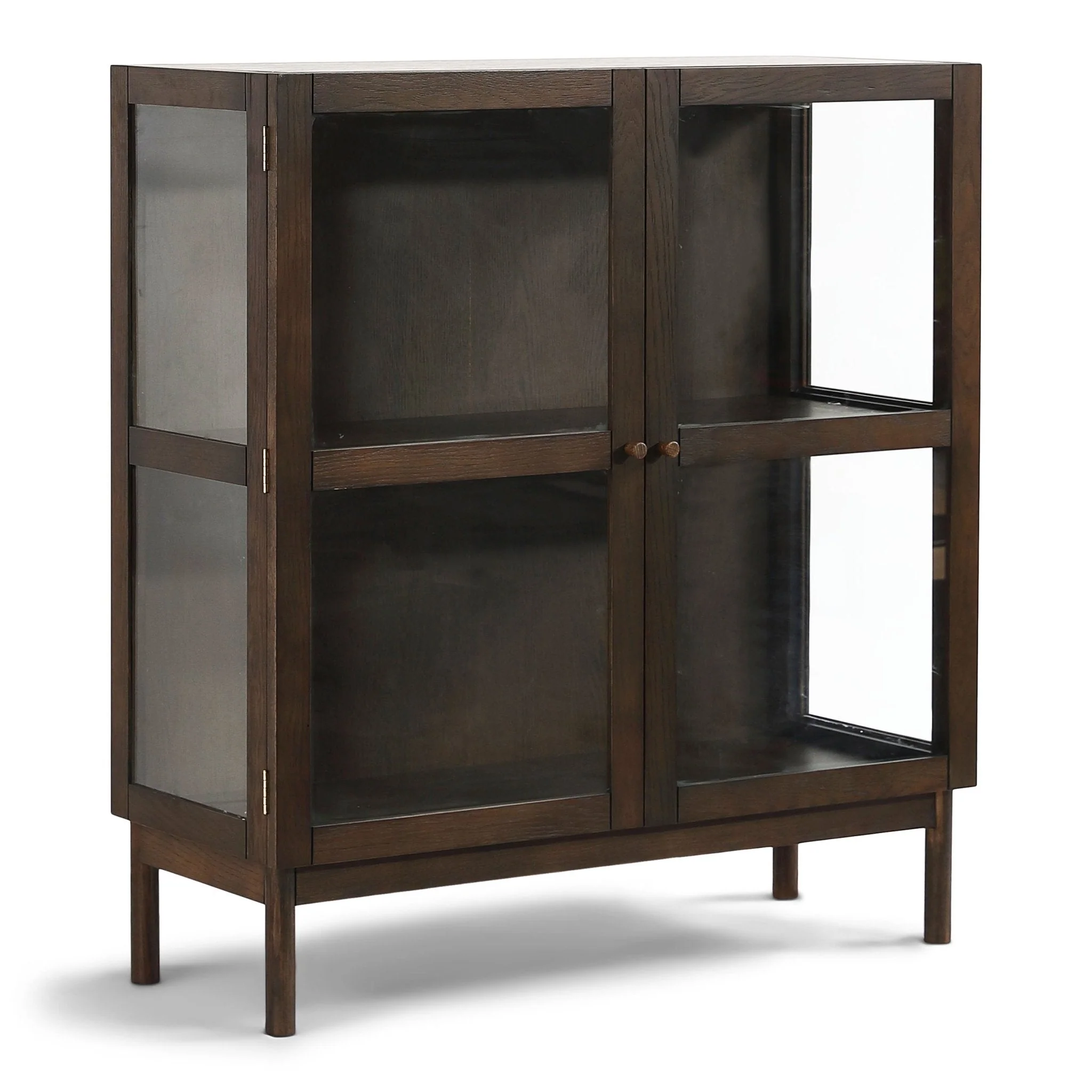 Vitrine Havana en chêne fumé avec 2 portes - 110x40x100 cm - Image 4