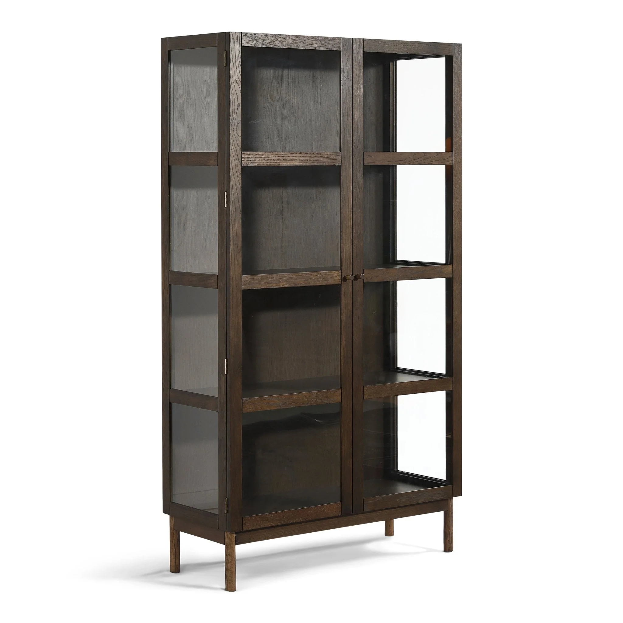 Havana - Vitrine en chêne fumé avec 2 portes - 180 x 40 x 100 cm - Image 4