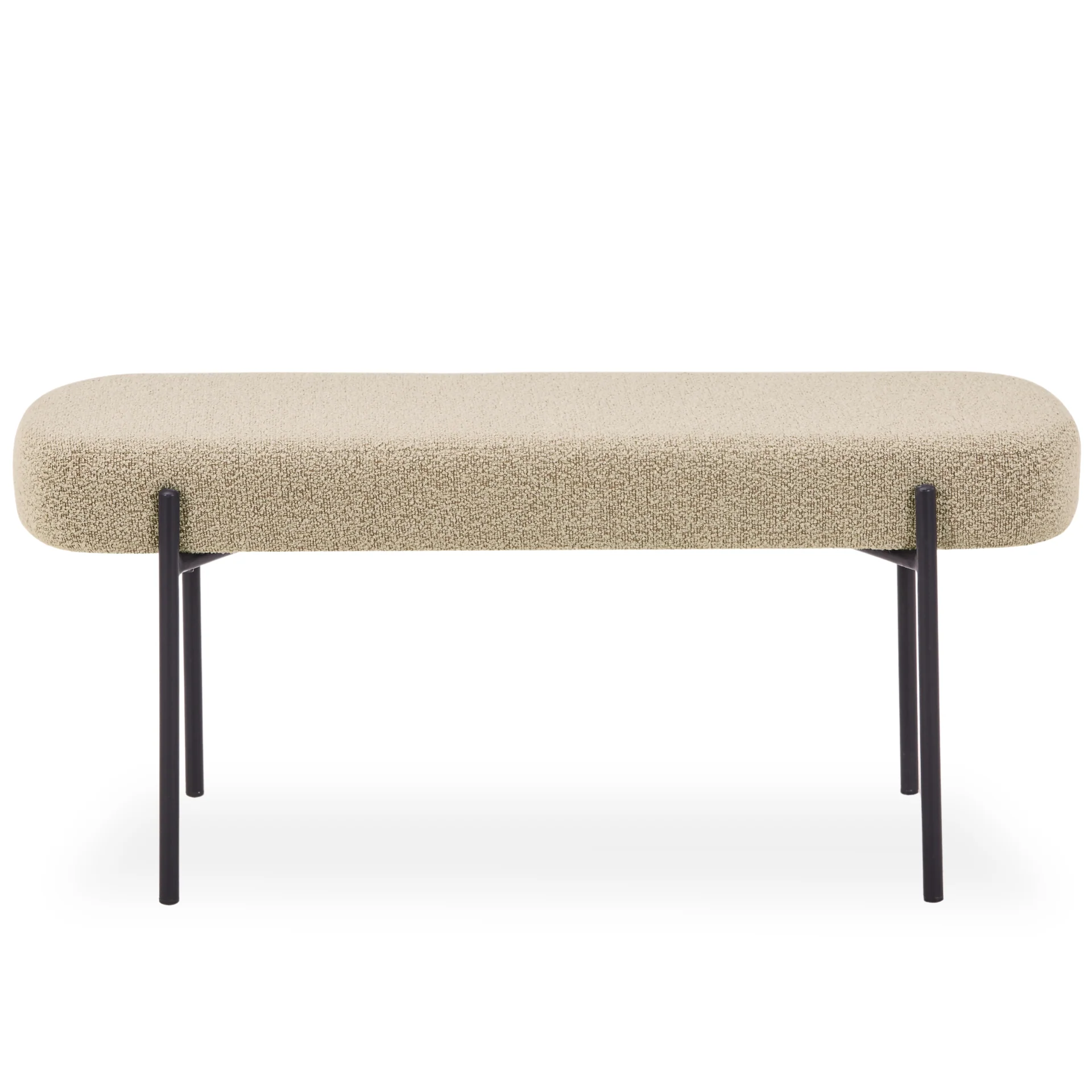 Helena banc en bouclé beige 100x36x43 cm