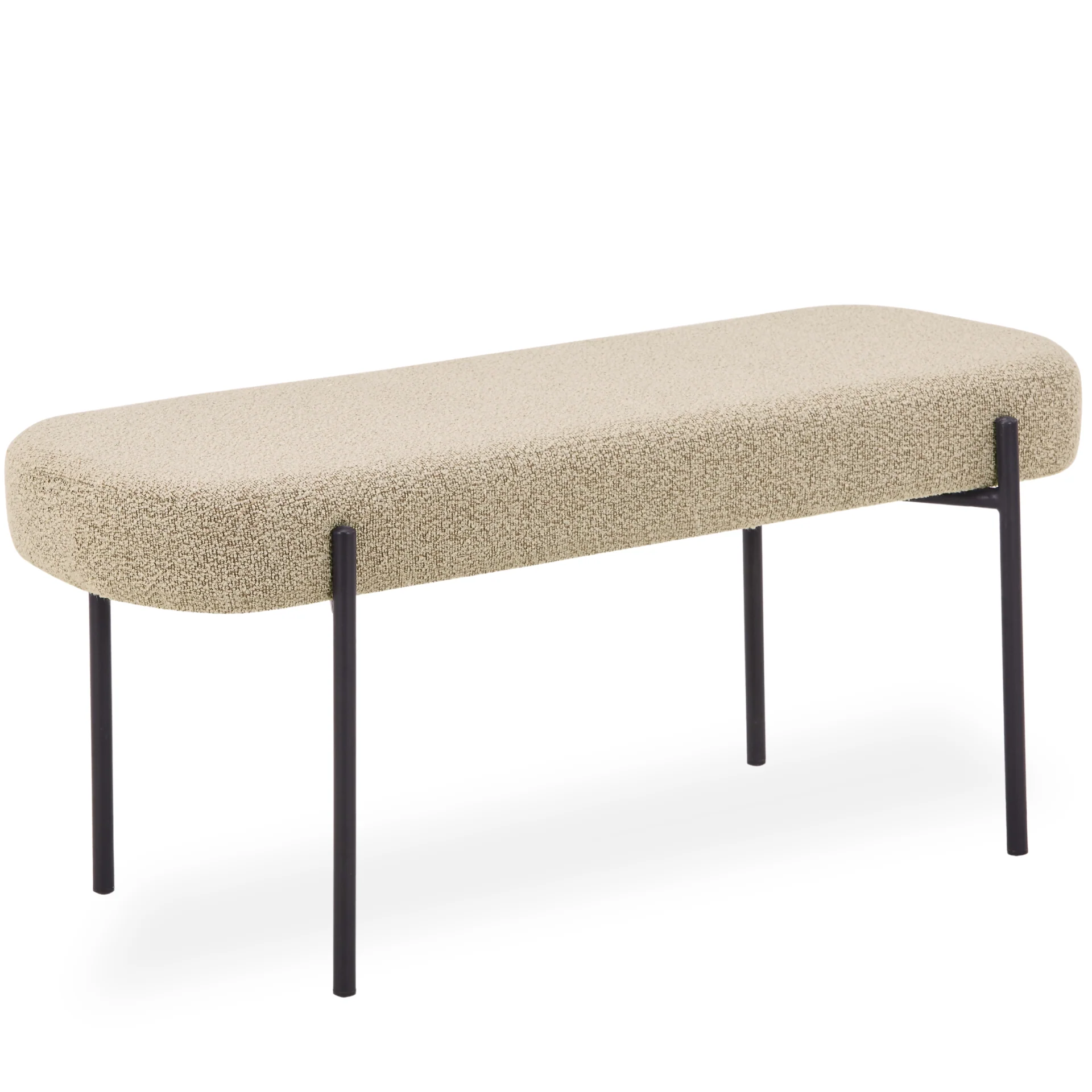 Helena banc en bouclé beige 100x36x43 cm - Image 2