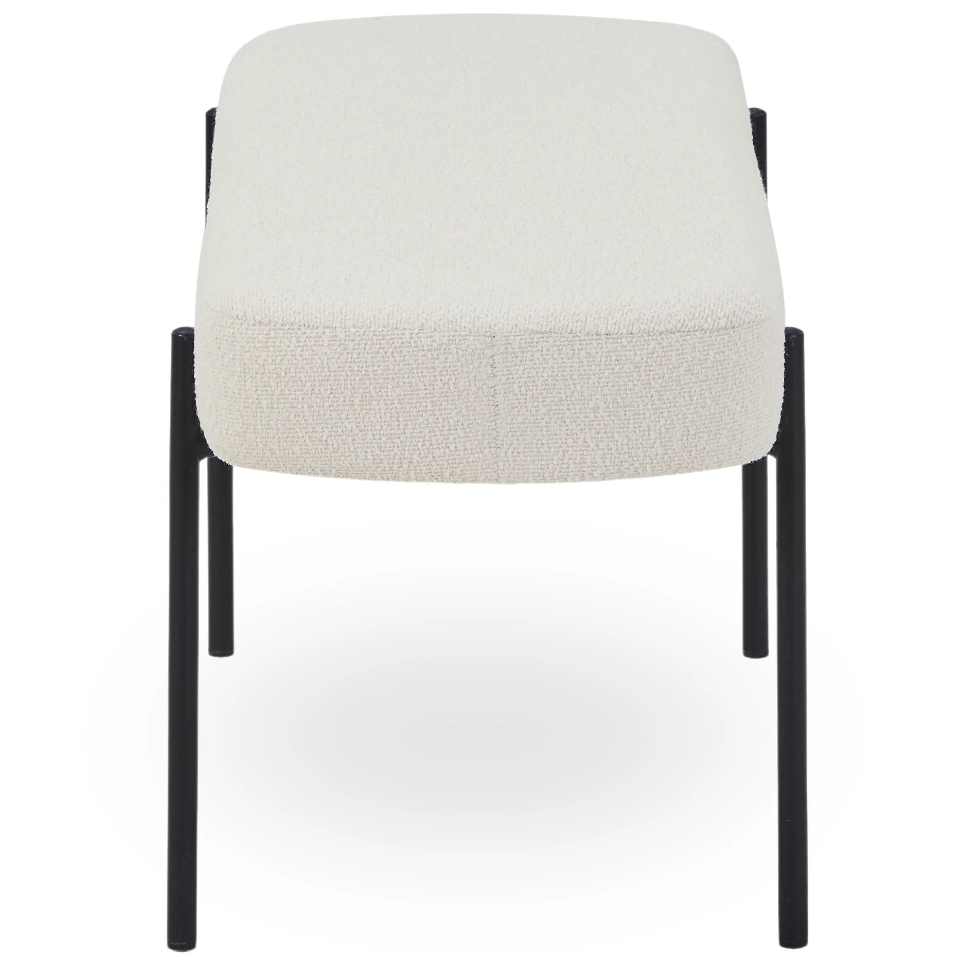 Helena banc en bouclé blanc 100x36x43 cm - Image 3