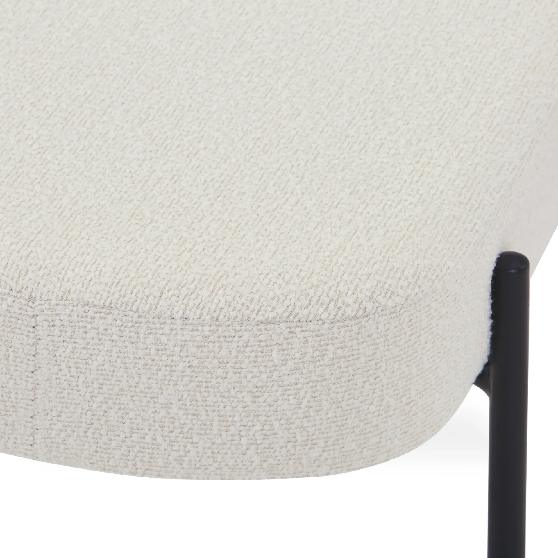 Helena banc en bouclé blanc 100x36x43 cm - Image 4