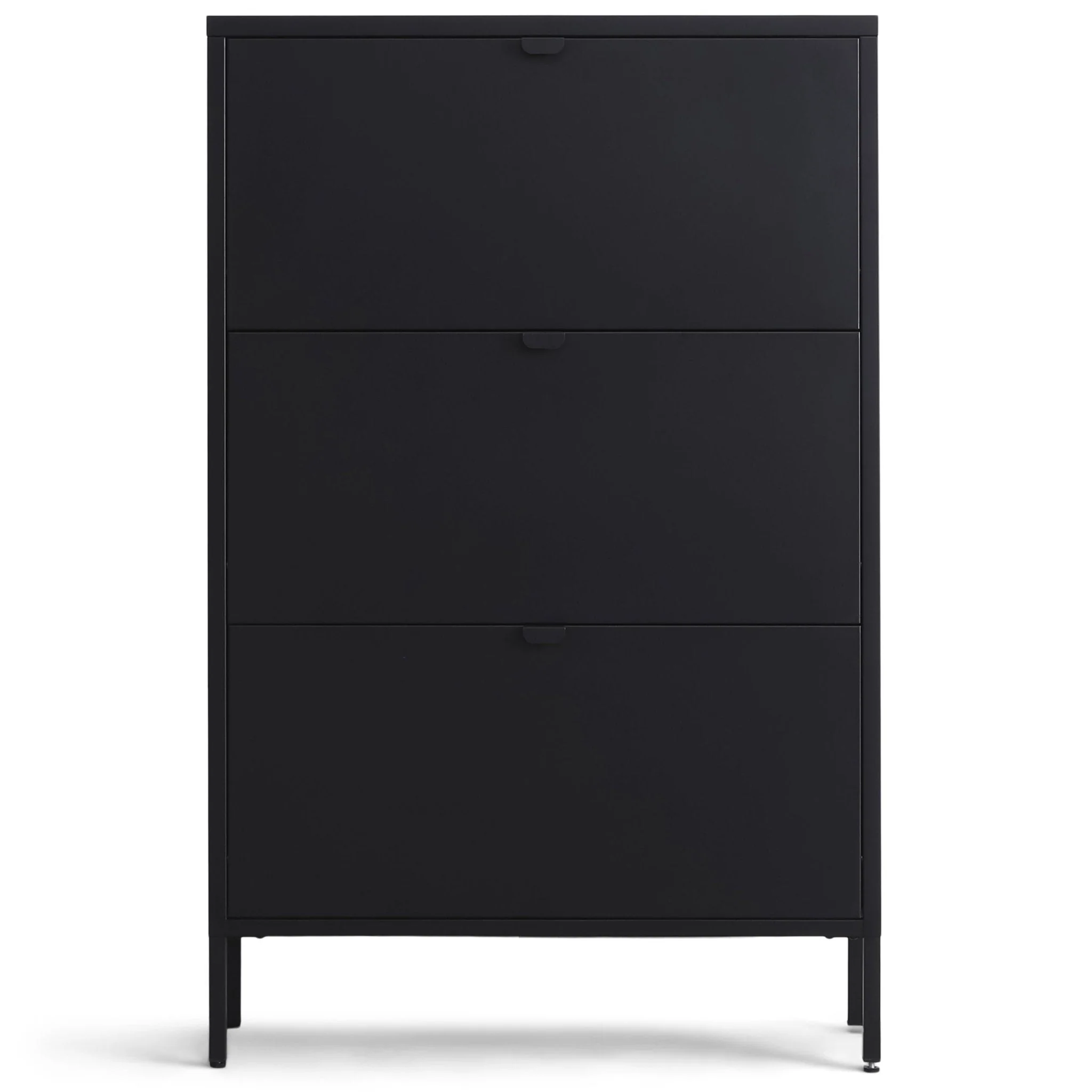 Herman - Meuble à chaussures en métal noir avec 3 compartiments 80 x 26 x 125 cm - Image 4