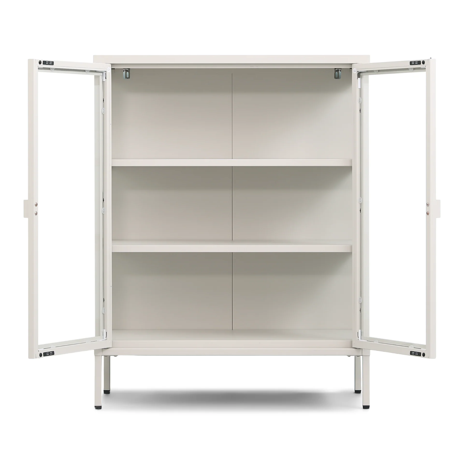 Herman - Meuble bar/vitrine en verre - Métal beige 80 x 40 x 105 cm - Image 4