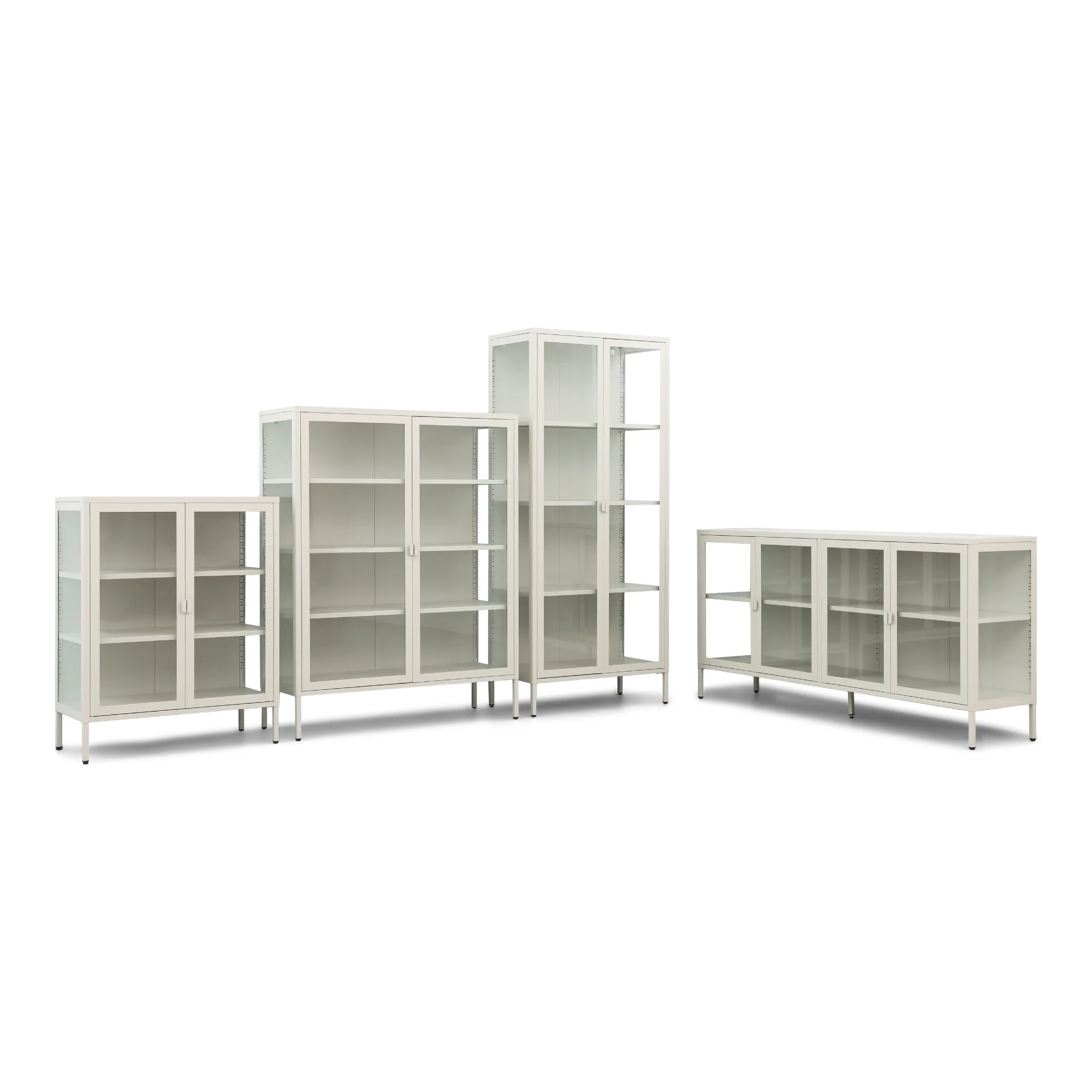 Herman - Meuble bar/vitrine en verre - Métal beige 80 x 40 x 105 cm - Image 6