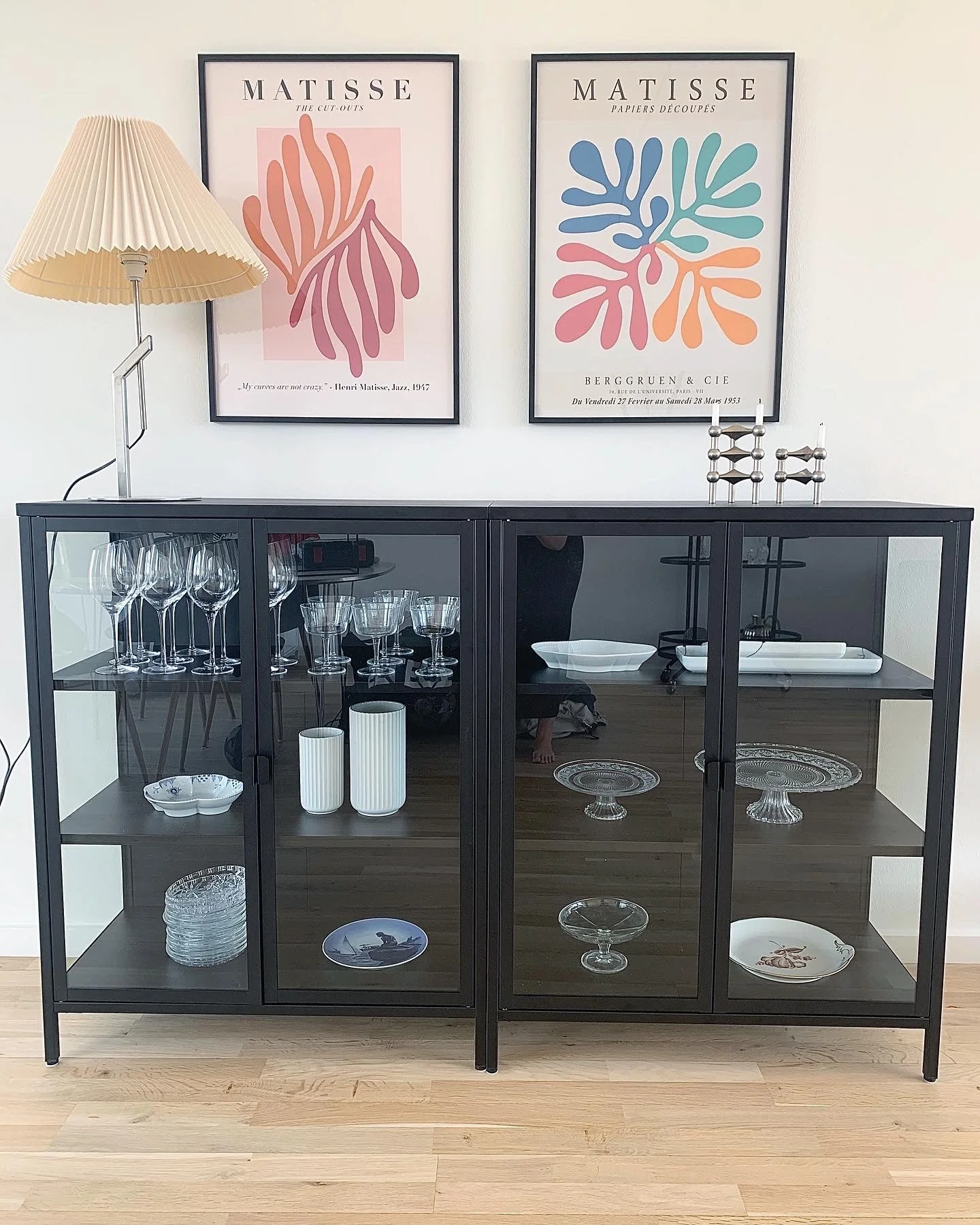 Herman - Meuble de rangement en verre - Métal noir 80 x 40 x 105 cm - Image 5