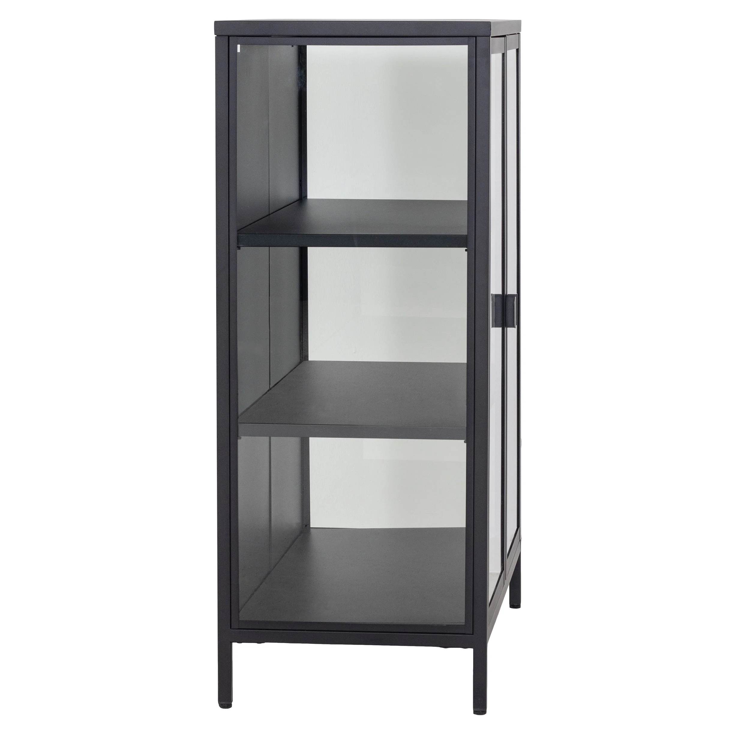 Herman - Meuble de rangement en verre - Métal noir 80 x 40 x 105 cm - Image 9