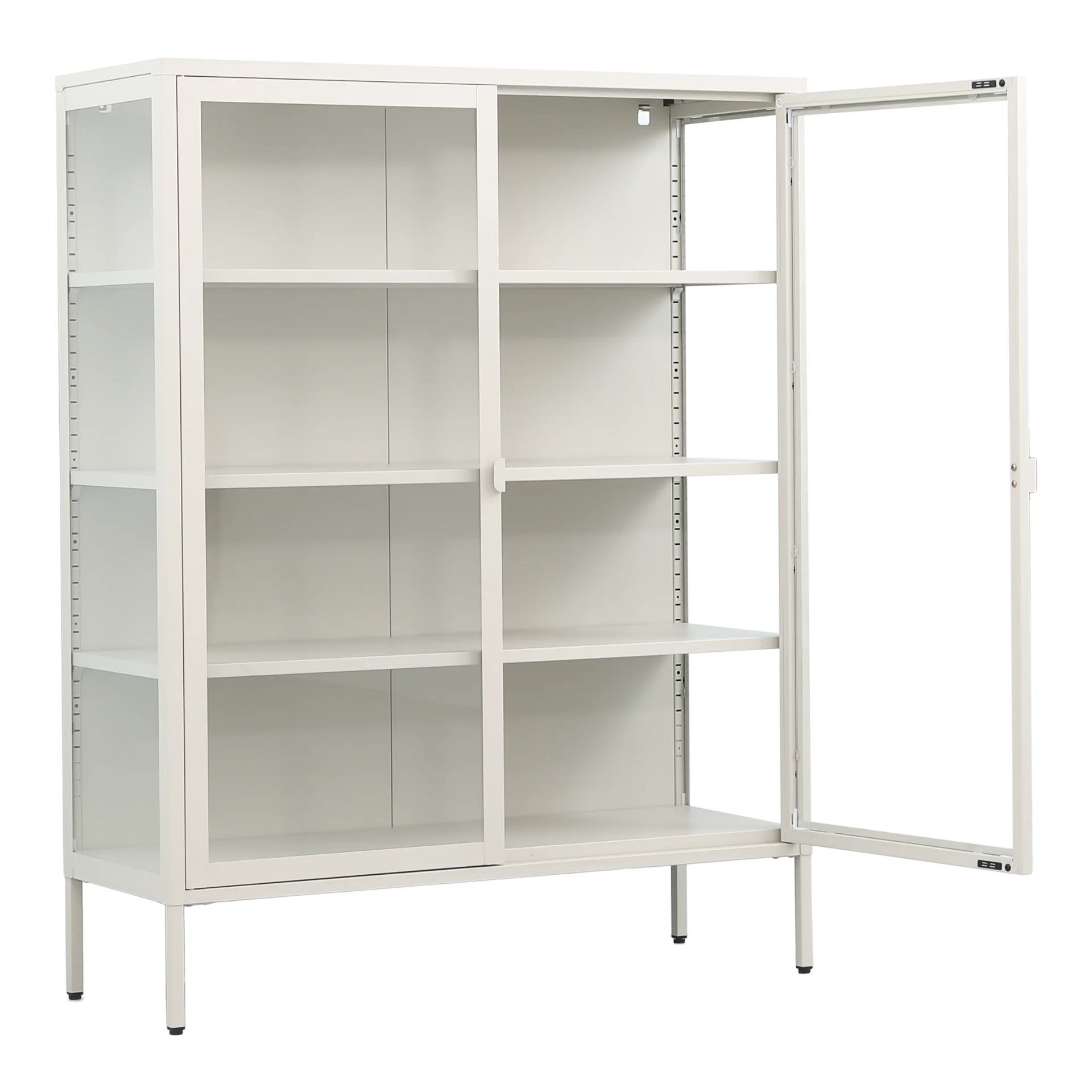 Herman - Vitrine en métal beige/verre 110 x 40 x 140 cm - Image 3