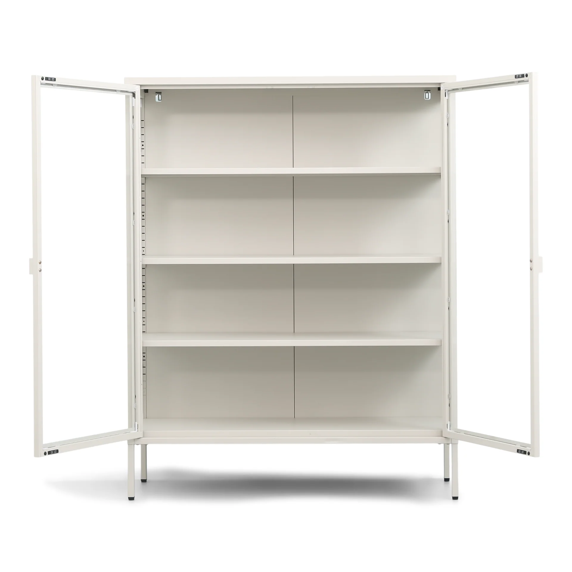 Herman - Vitrine en métal beige/verre 110 x 40 x 140 cm - Image 4