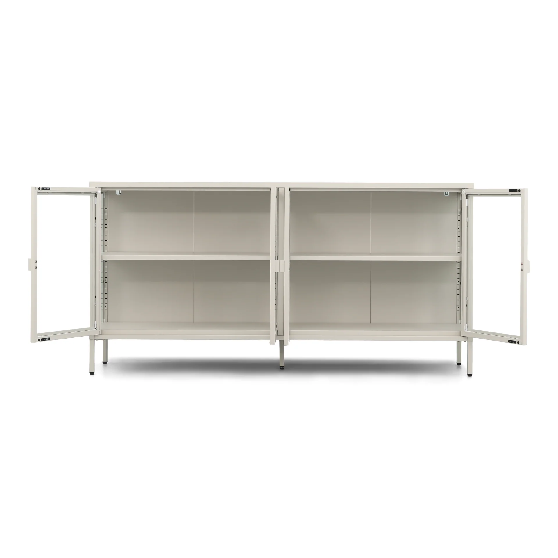 Herman - Vitrine en métal beige/verre 170 x 40 x 85 cm - Image 3