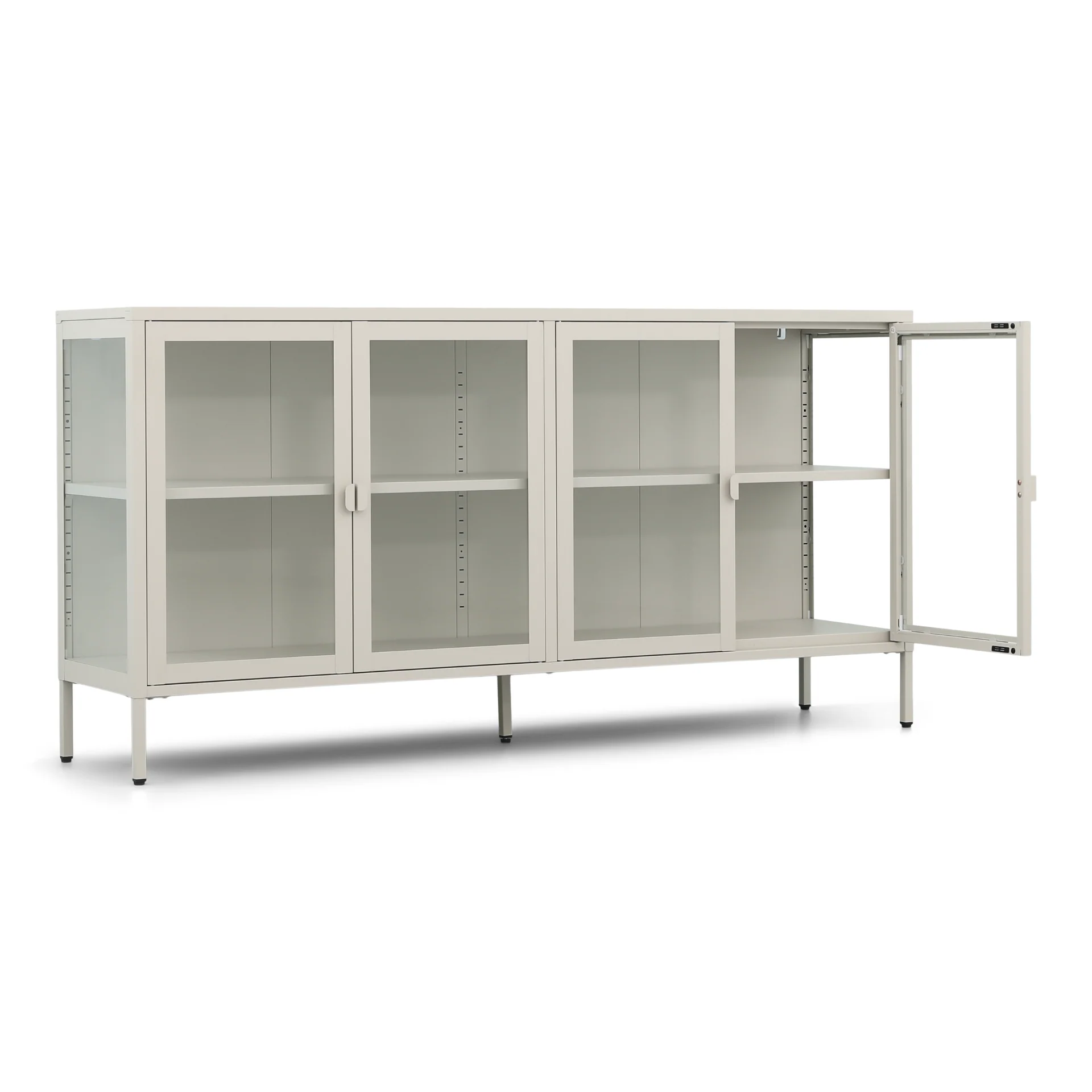 Herman - Vitrine en métal beige/verre 170 x 40 x 85 cm - Image 4