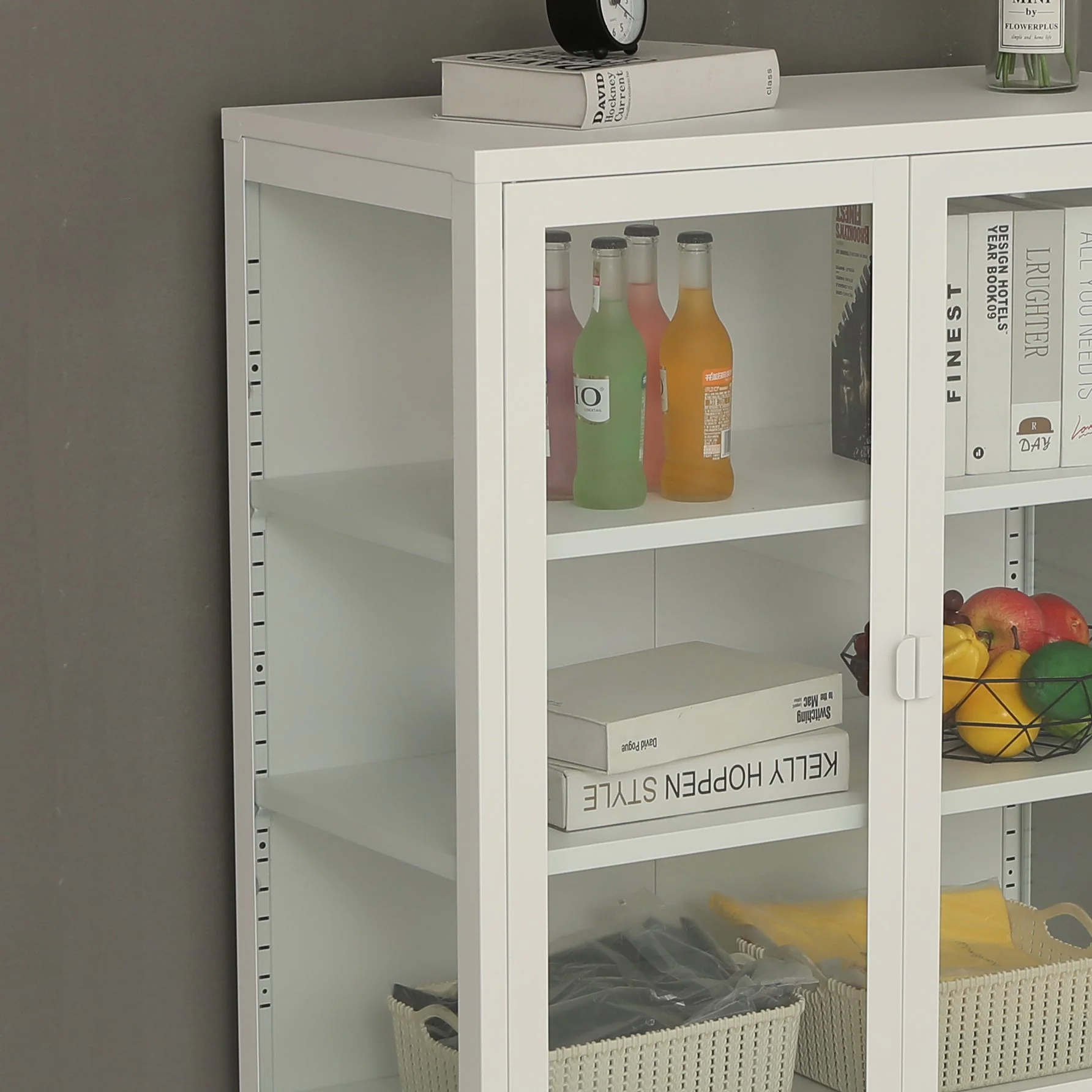 Herman - Vitrine en métal blanc/verre 110 x 40 x 140 cm - Image 3