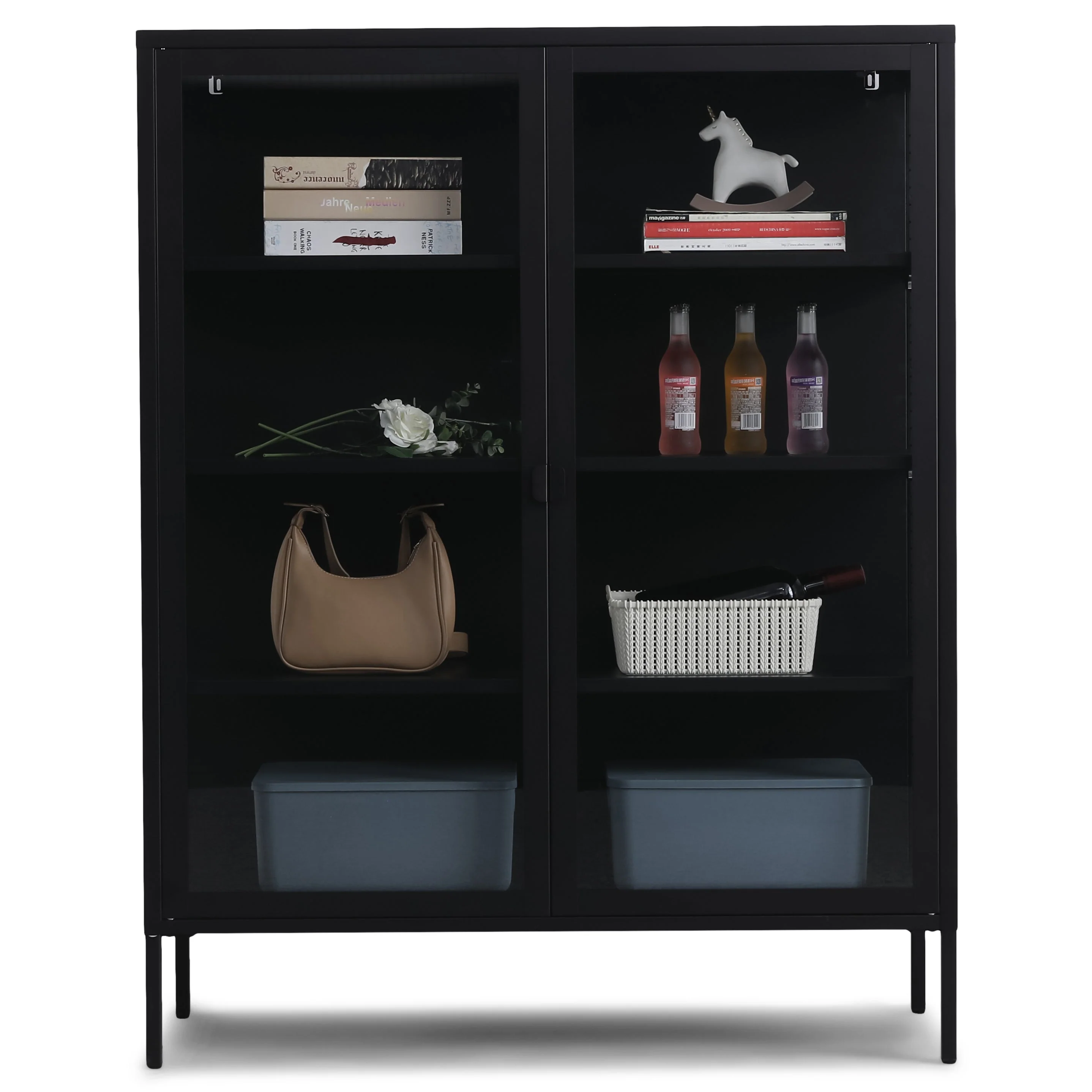 Herman - Vitrine en métal noir/verre 110 x 40 x 140 cm - Image 4