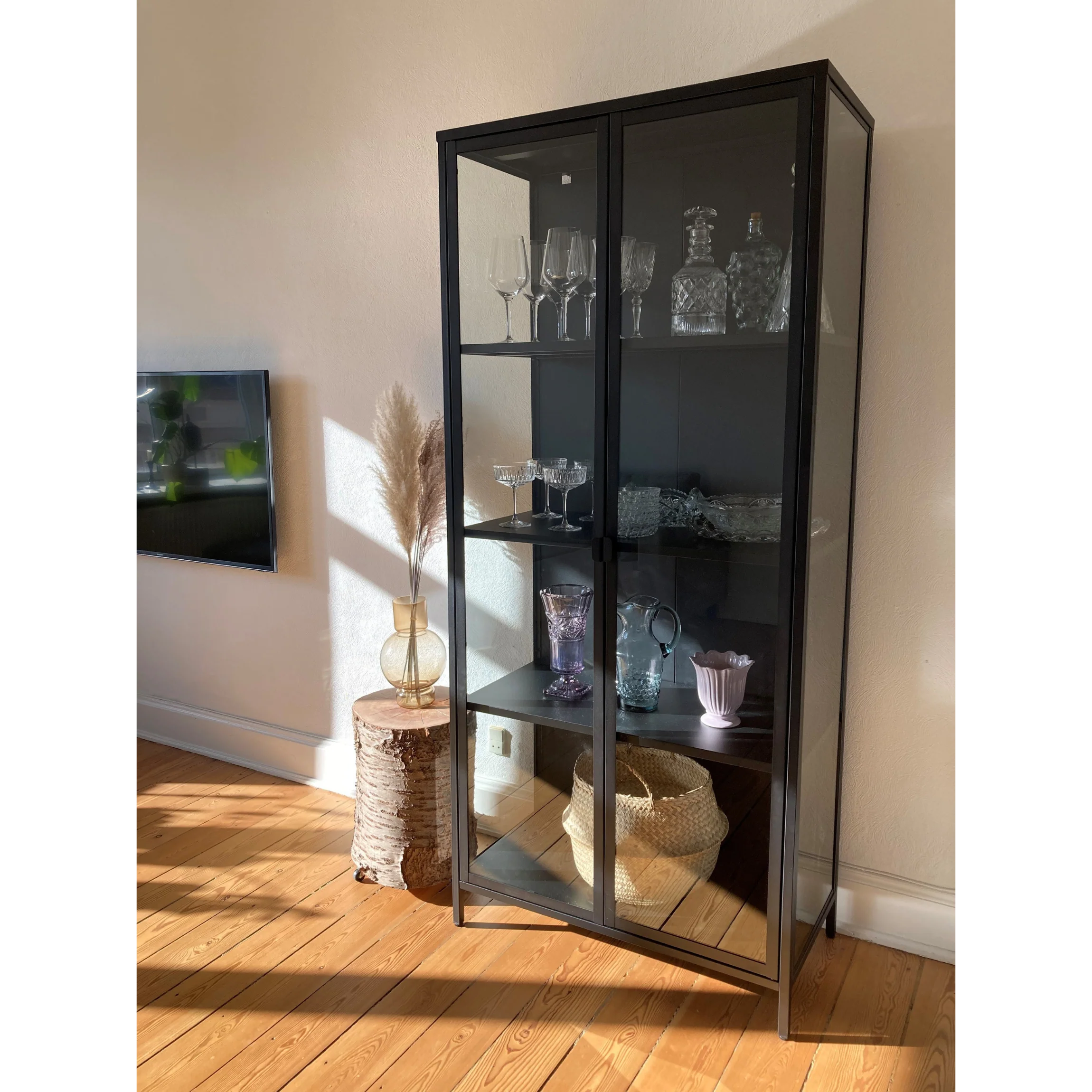 Herman - Vitrine en métal noir/verre 80 x 40 x 180 cm - Image 5