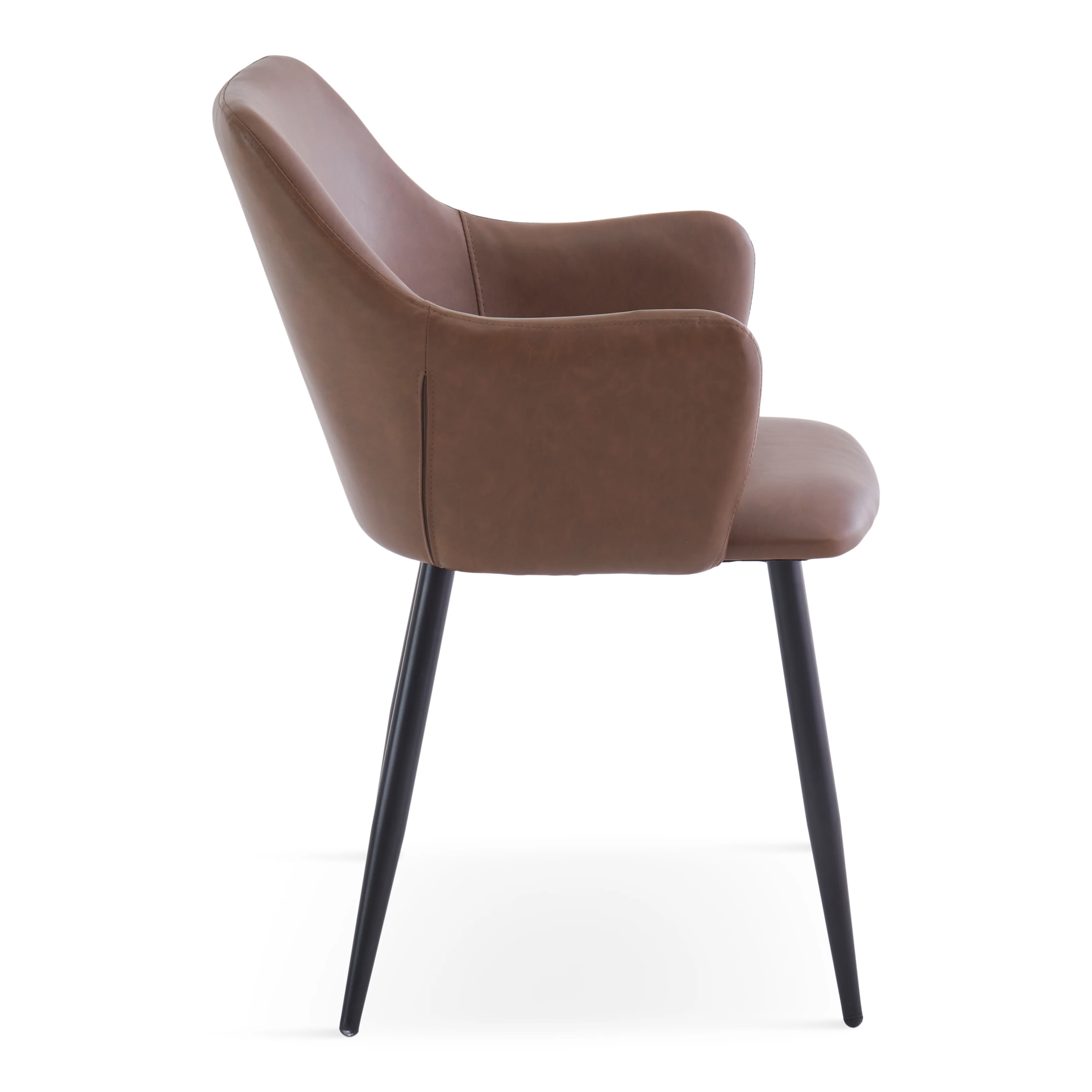 Isabella - chaise de salle à manger en cuir synthétique brun - Image 3