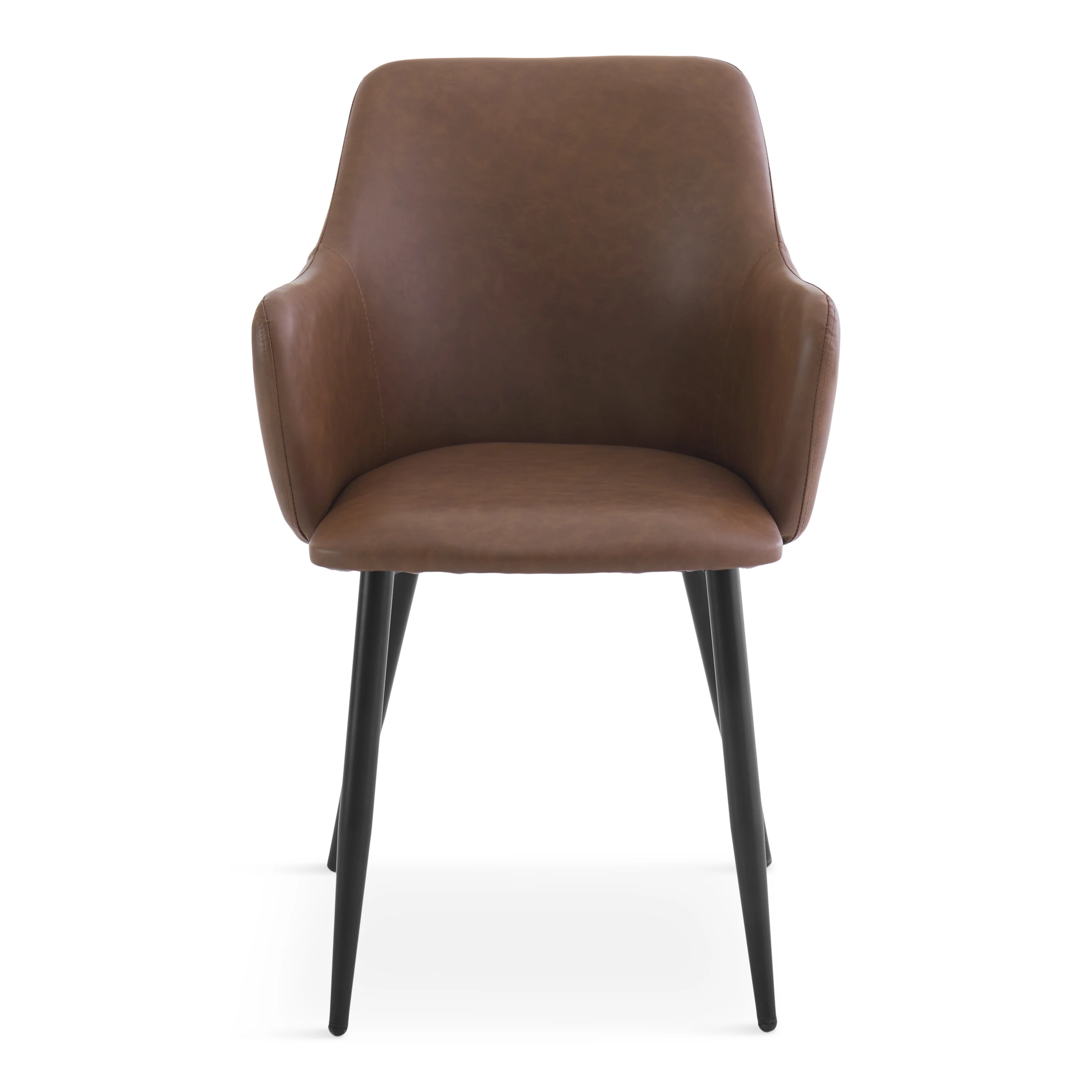 Isabella - chaise de salle à manger en cuir synthétique brun - Image 4