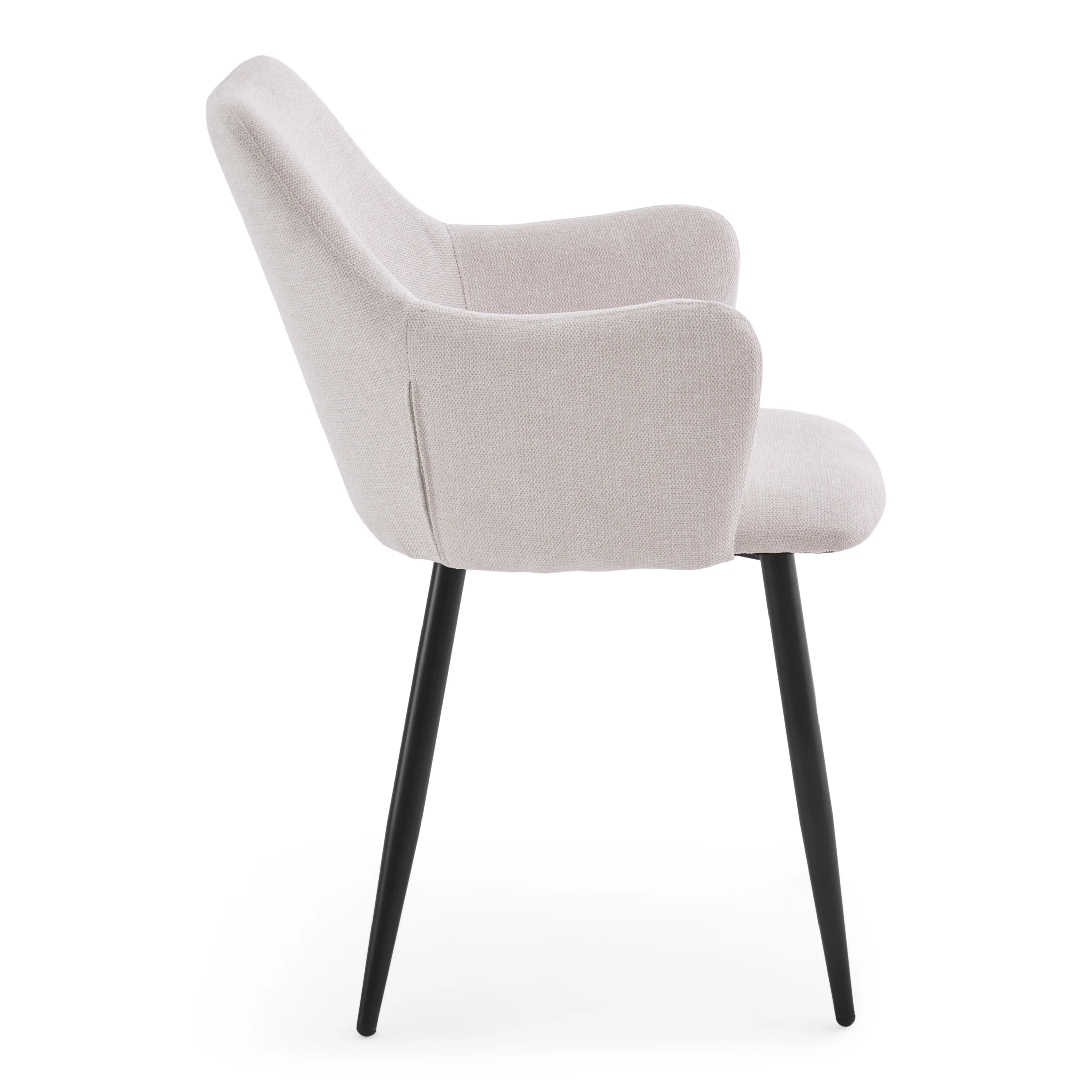 Isabella - Chaise de salle à manger en tissu beige - Image 4