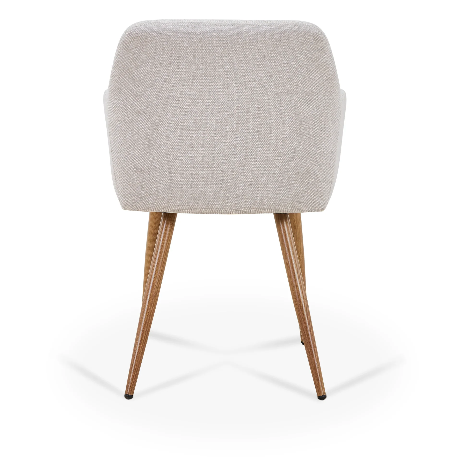 Jenna - Chaise de salle à manger en tissu beige avec aspect chêne - Image 7