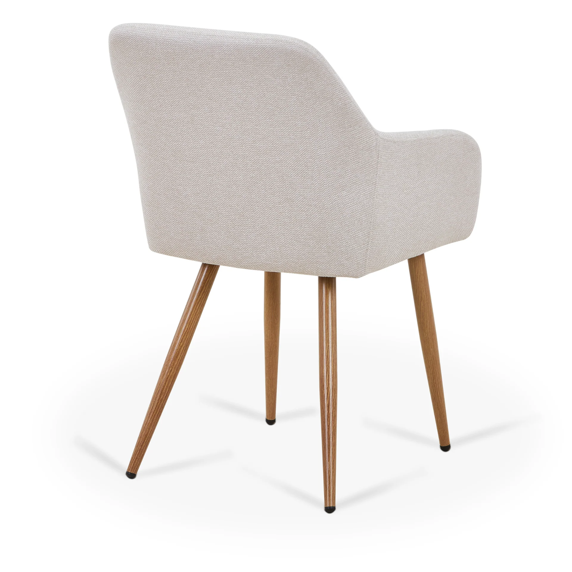 Jenna - Chaise de salle à manger en tissu beige avec aspect chêne - Image 8