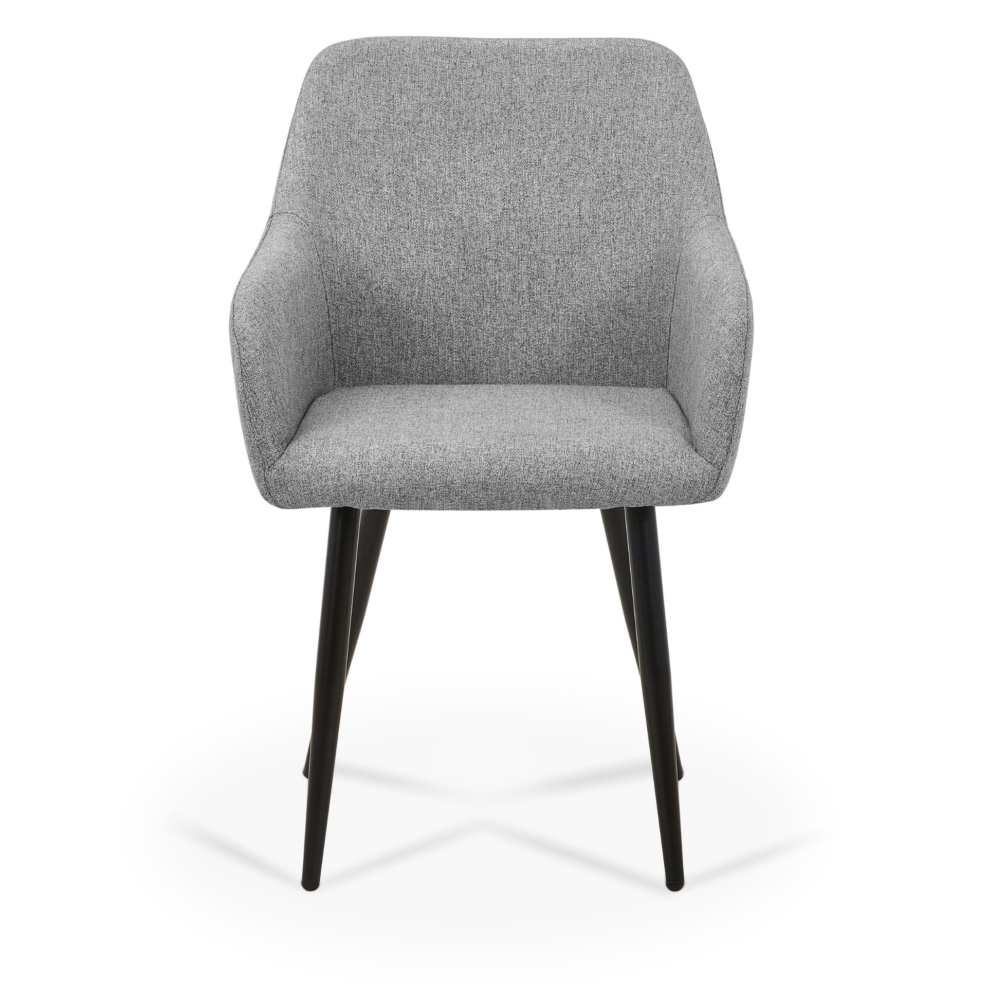 Jenna - Chaise de salle à manger en tissu gris avec pieds noirs - Image 4