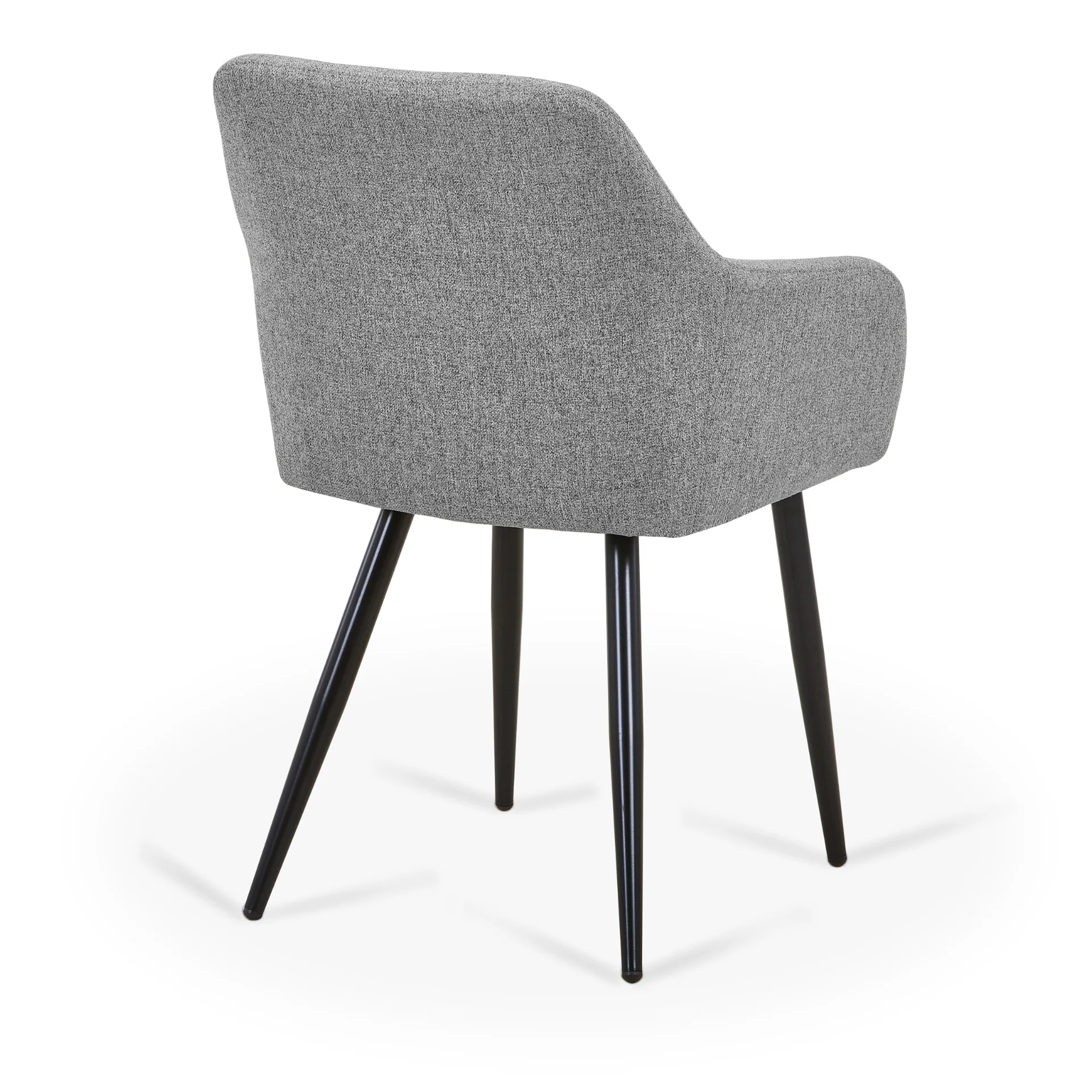 Jenna - Chaise de salle à manger en tissu gris avec pieds noirs - Image 5