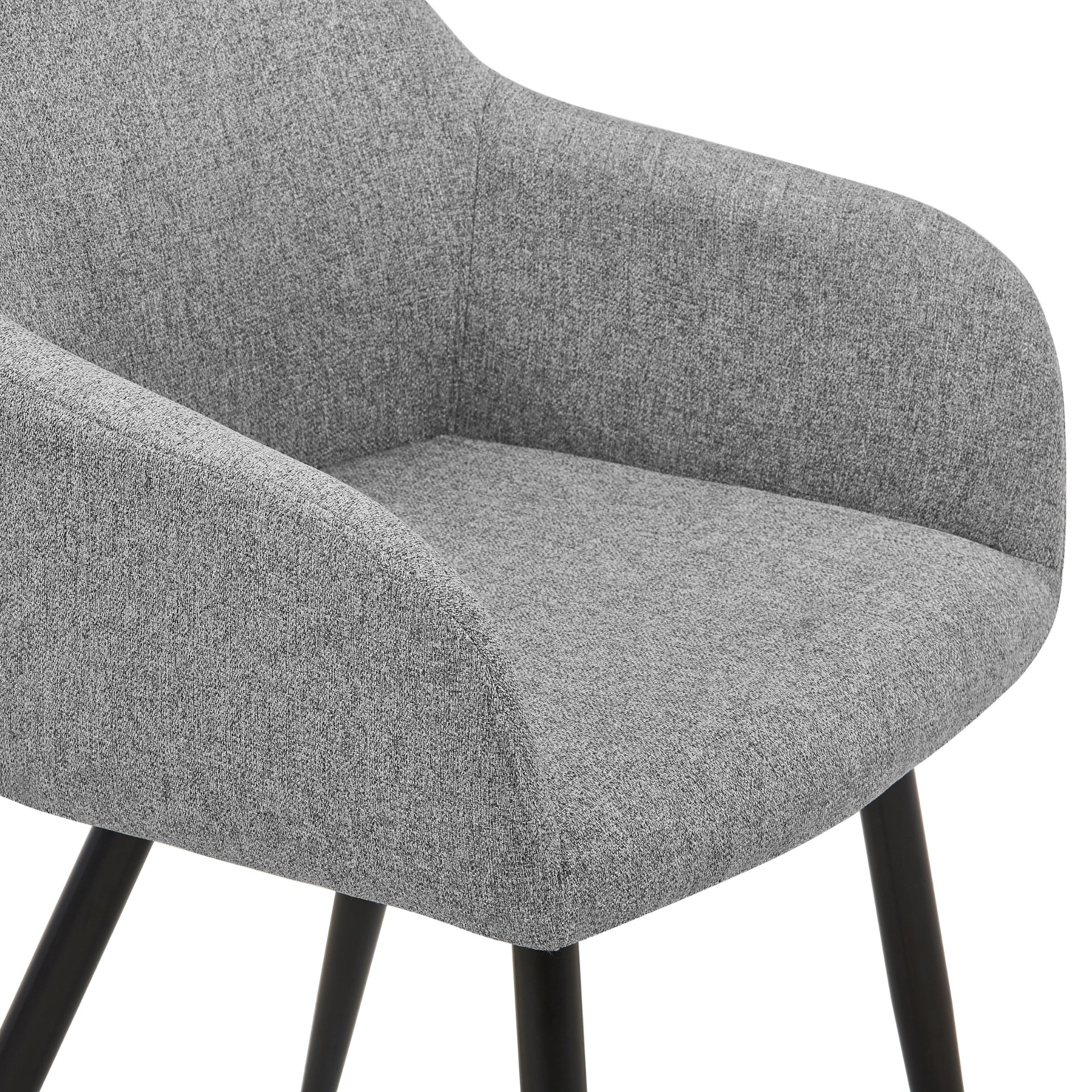 Jenna - Chaise de salle à manger en tissu gris avec pieds noirs - Image 6