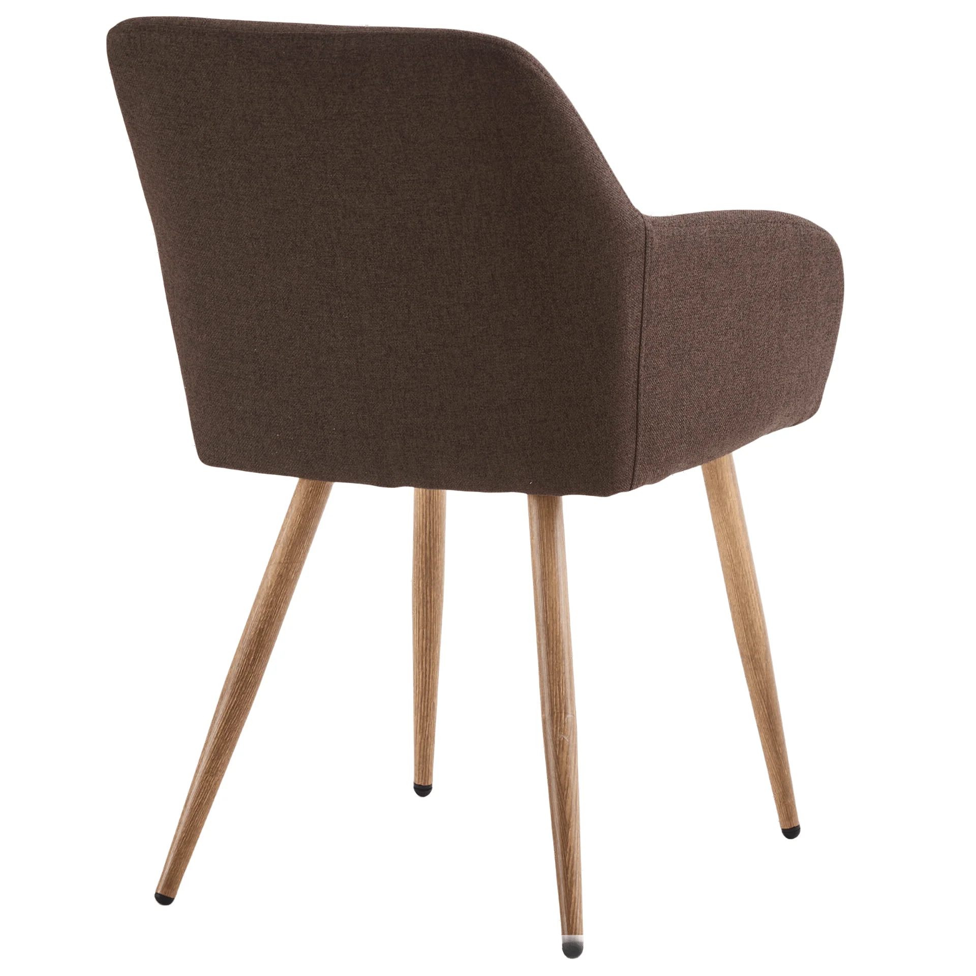 Jenna - Chaise de salle à manger en tissu marron avec aspect chêne - Image 4