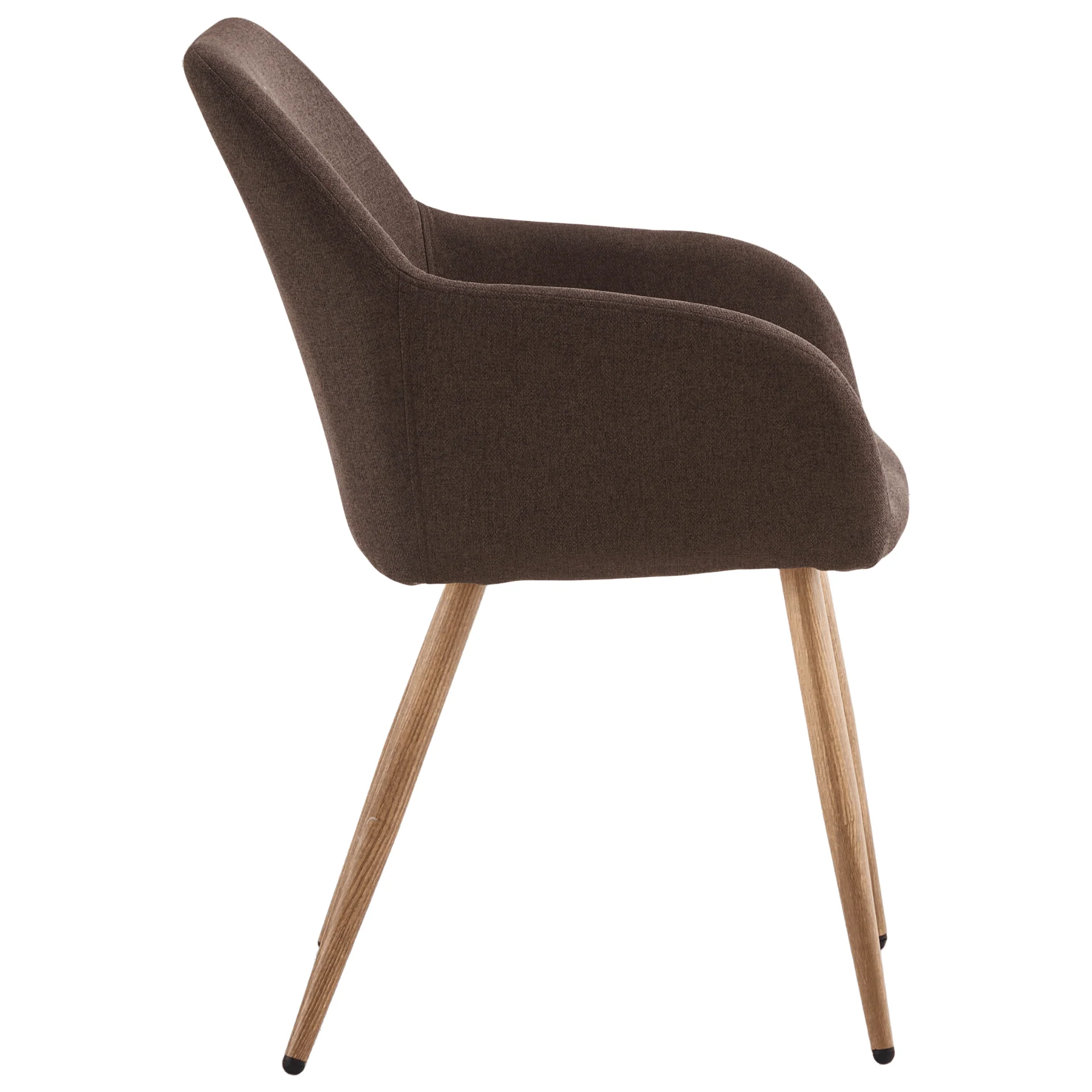 Jenna - Chaise de salle à manger en tissu marron avec aspect chêne - Image 6