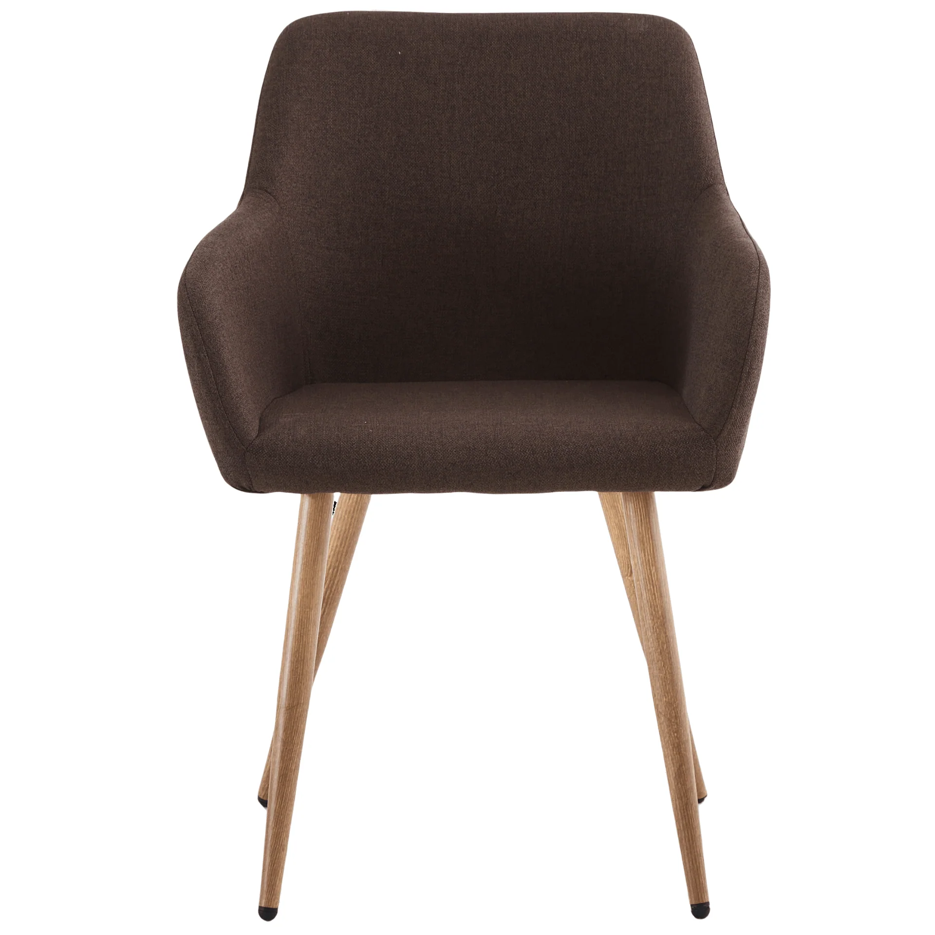 Jenna - Chaise de salle à manger en tissu marron avec aspect chêne - Image 7