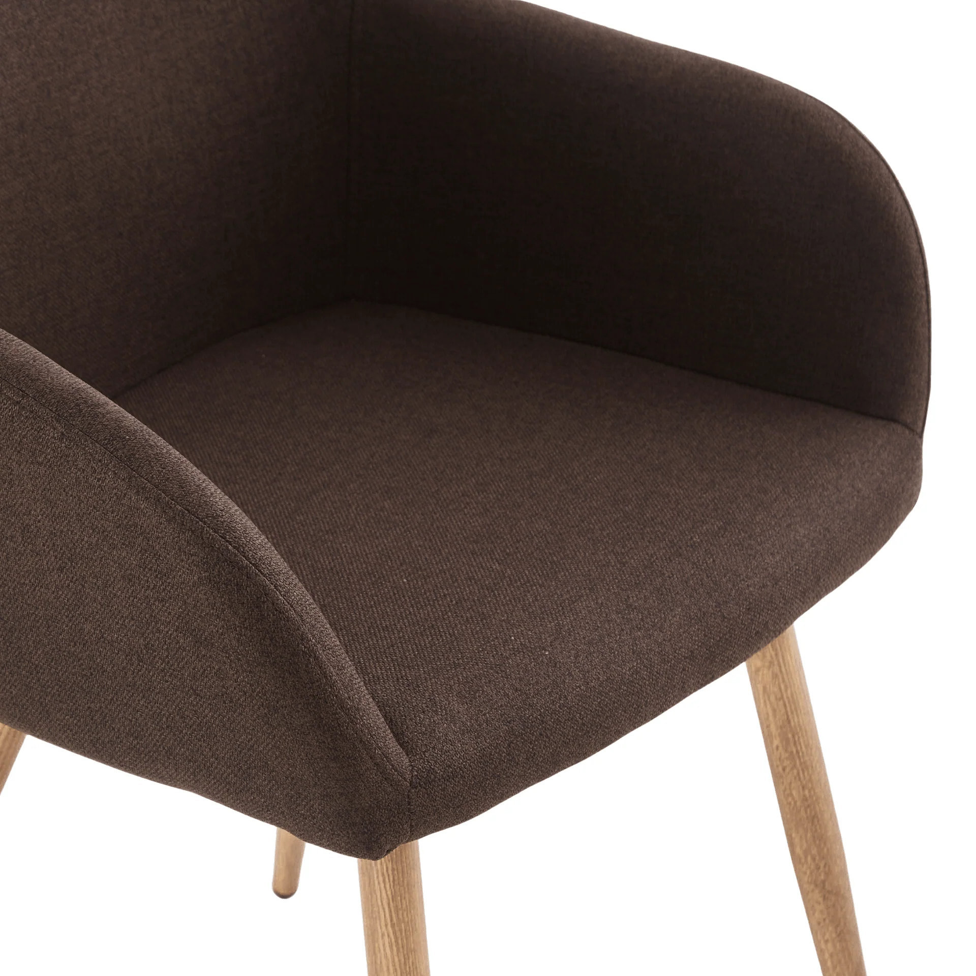 Jenna - Chaise de salle à manger en tissu marron avec aspect chêne - Image 8